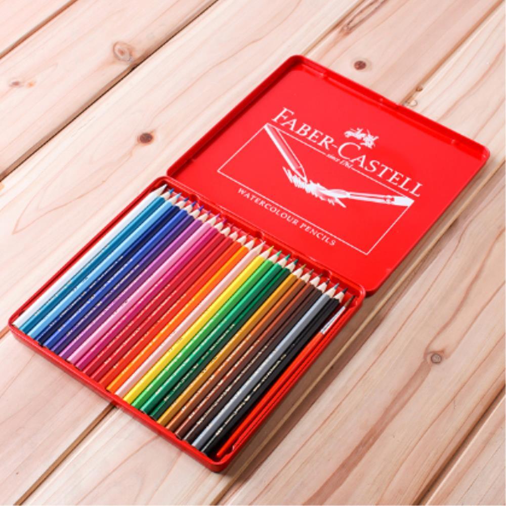 파버카스텔 나무 수채 색연필 24색 + 붓 1p 세트 선물 아동