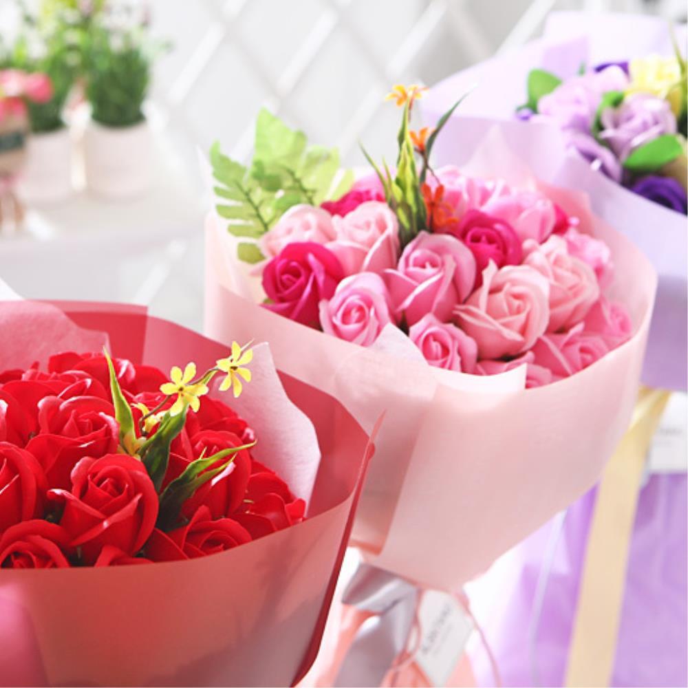 입학 졸업 비누꽃 장미 20송이 축하 꽃다발 핑크 생일