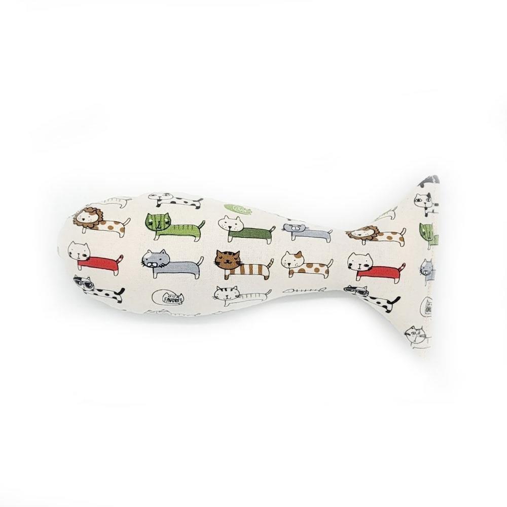 국내산 고양이 수제 장난감 캣닢 솜 쿠션 물고기 L 애묘