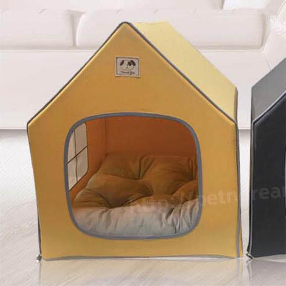 예쁜 조립식 강아지 애견 텐트 하우스 집 옐로우 강쥐