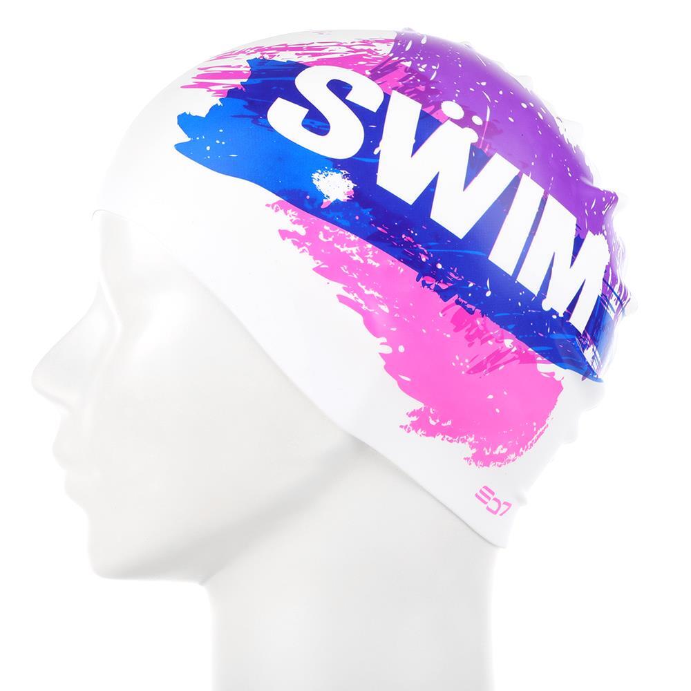 디자인 실리콘 수영 모자 수모 수영모 화이트 핑크 바다 해변