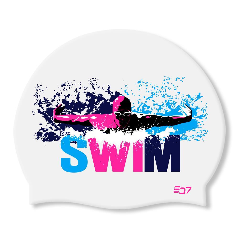 방수 실리콘 수영 모자 수모 수영모 접영 화이트 바다 해변 레슨