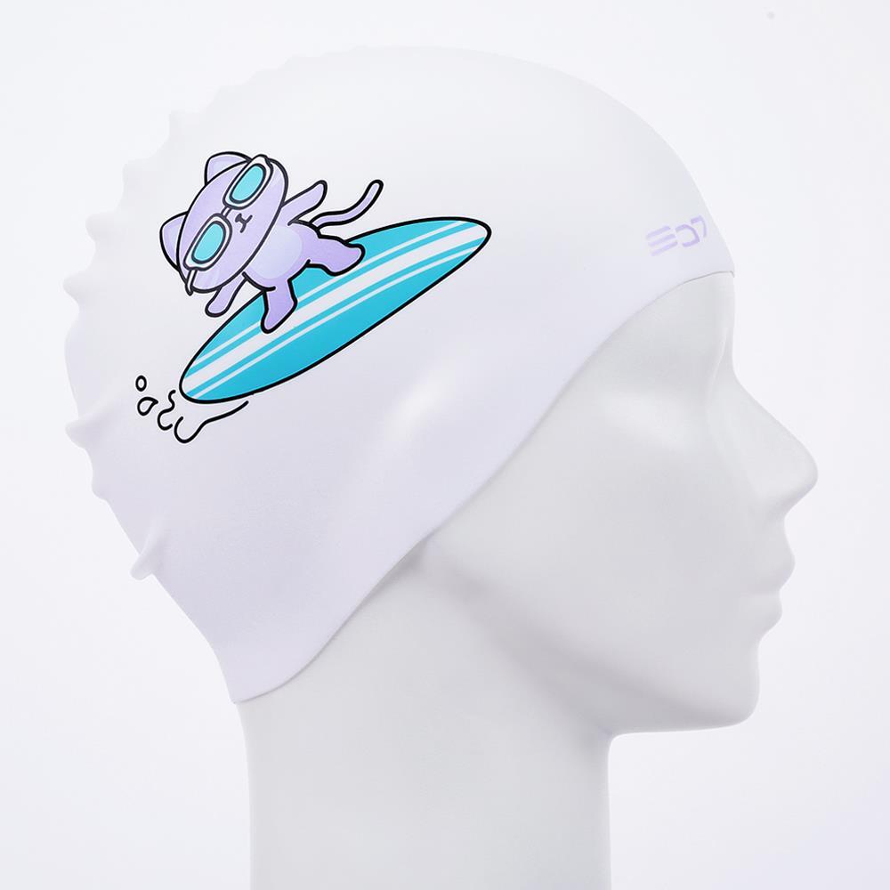 디자인 방수 실리콘 수영 모자 수모 수영모 야옹이 바다 해변