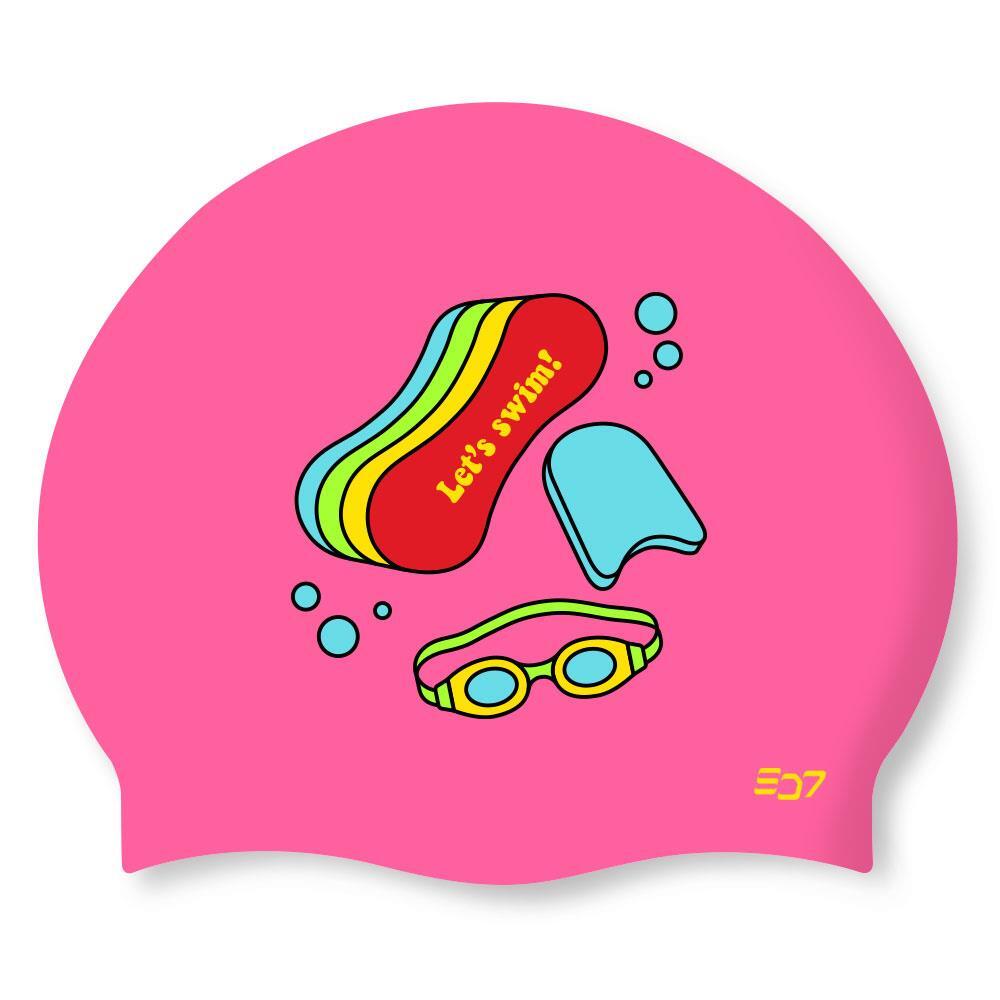 방수 실리콘 수영 모자 수모 수영모 핑크 킥판 바다 해변 레슨