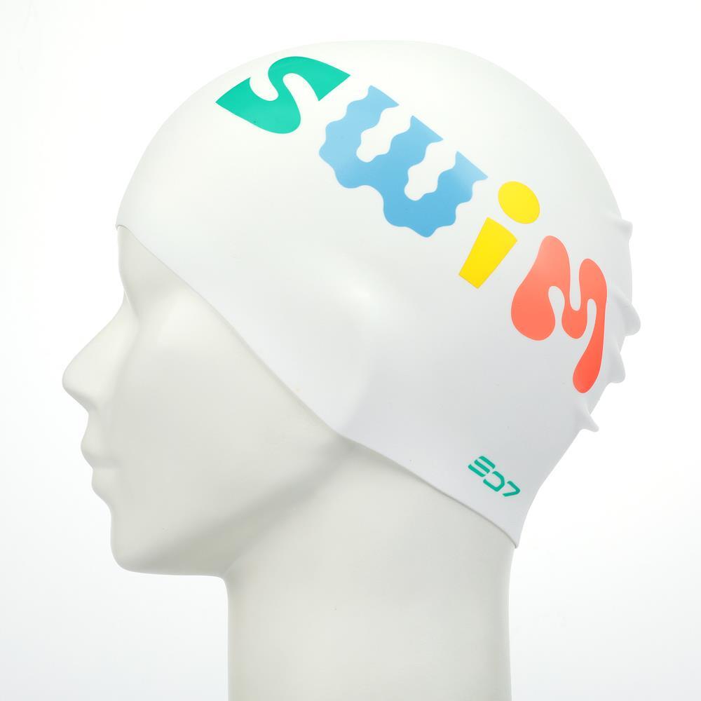 디자인 실리콘 수영 모자 수모 수영모 SWIM 바다 해변 레슨 강습