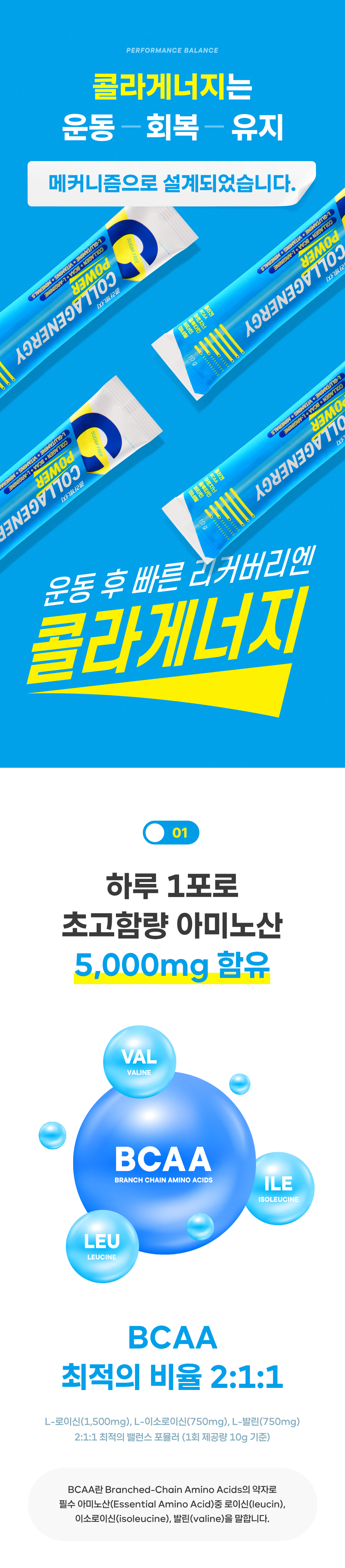 콜라게너지 BCAA 아르기닌 아미노산 10g 12포