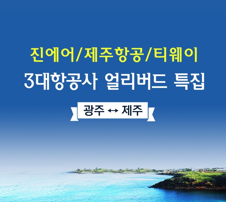 광주- 제주 편도 할인항공권/ 제주도항공...