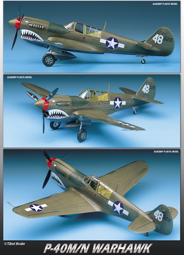Academy Aircraft Hobby Decal 1/72 Scale Plastic Model Kit P40M/N