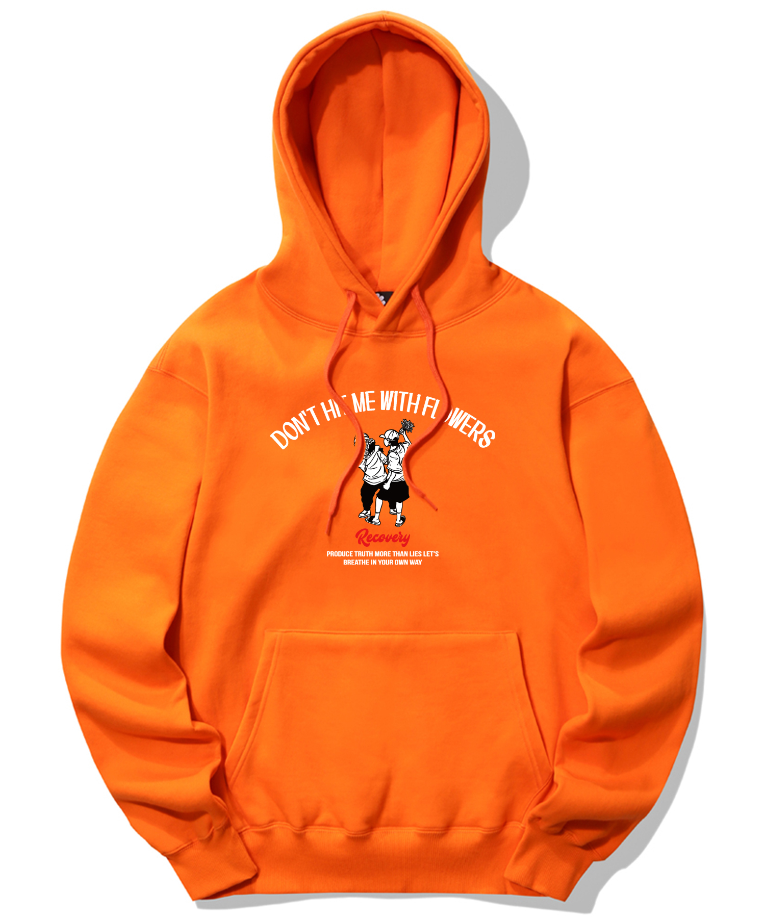 DON’T HIT ME WITH FLOWERS GRAPHIC HOODIE - ORANGE