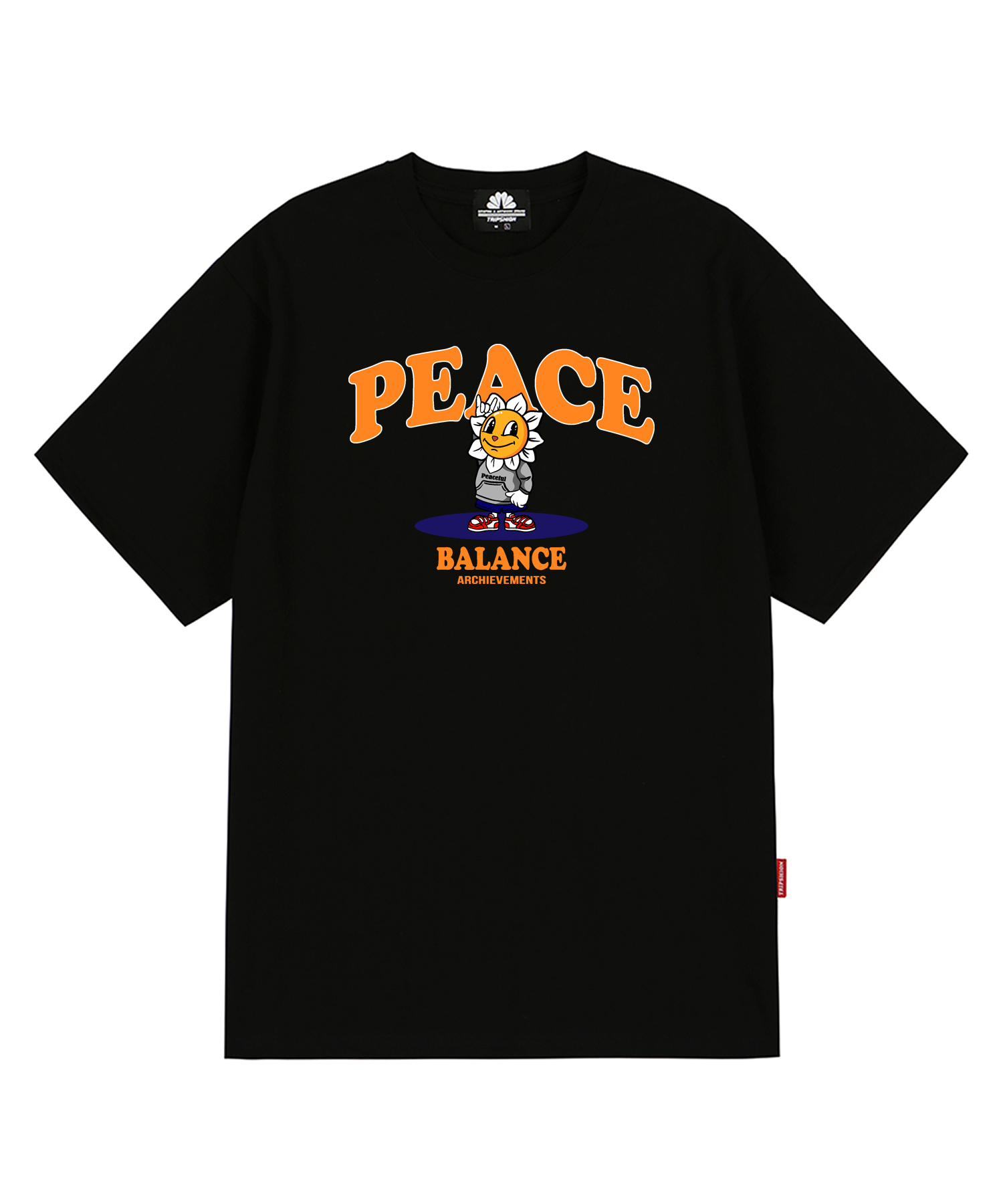 PEACE TIGER GRAPHIC T-SHIRTS - BLACK