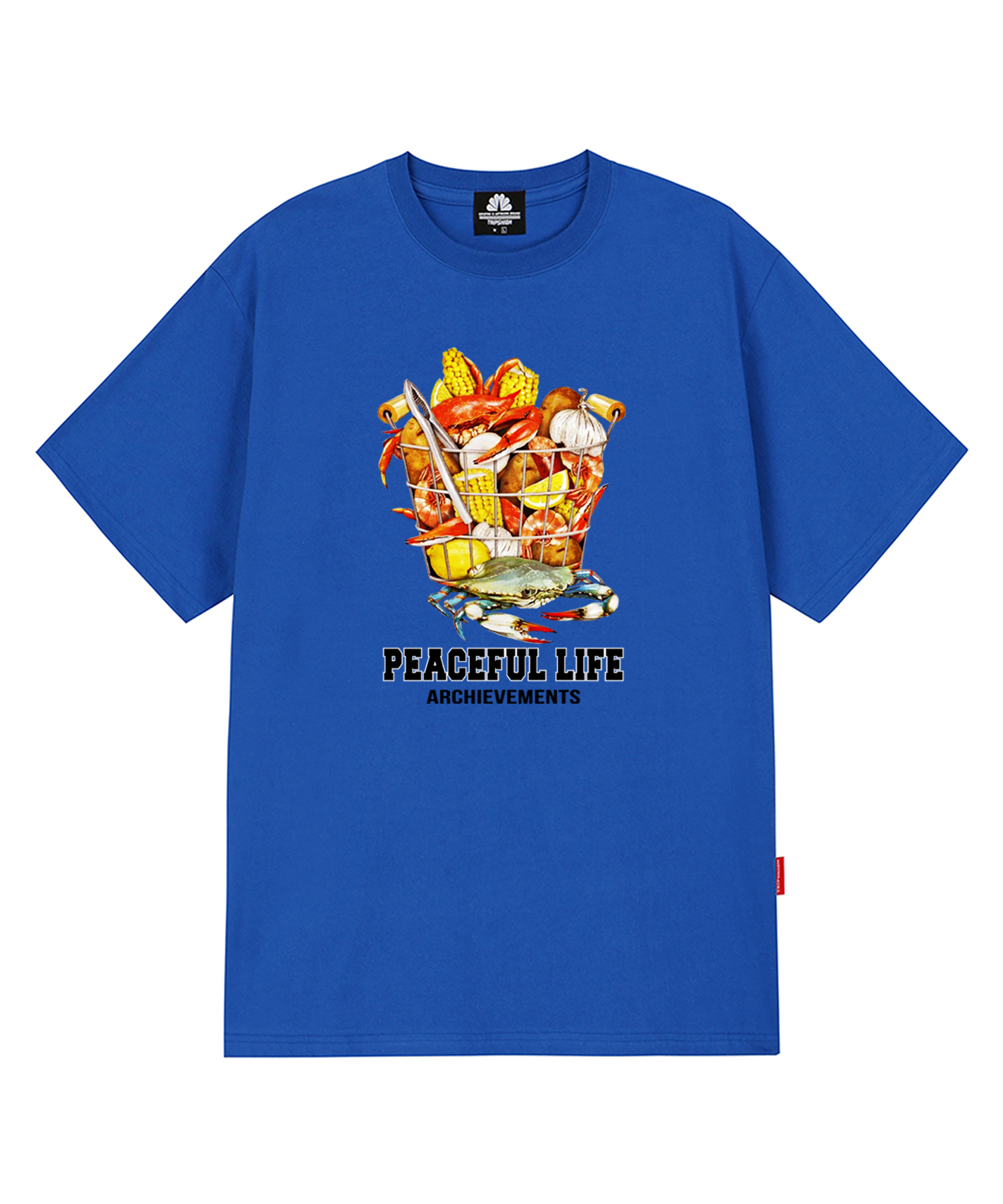 SEAFOOD BASKET GRAPHIC T-SHIRTS - BLUE