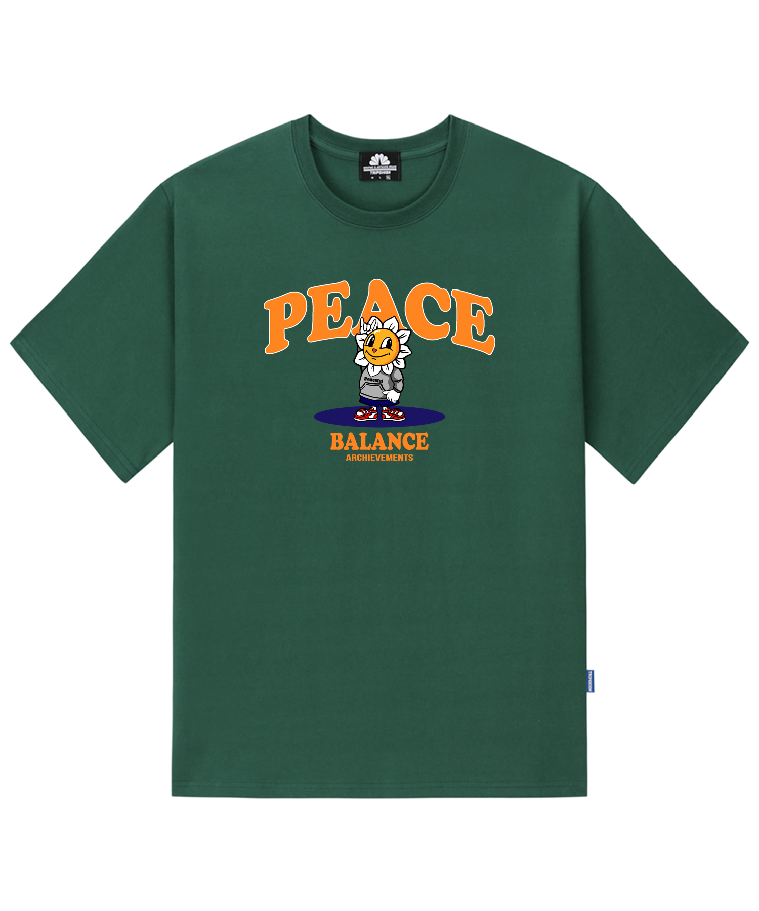 PEACE TIGER GRAPHIC T-SHIRTS - GREEN