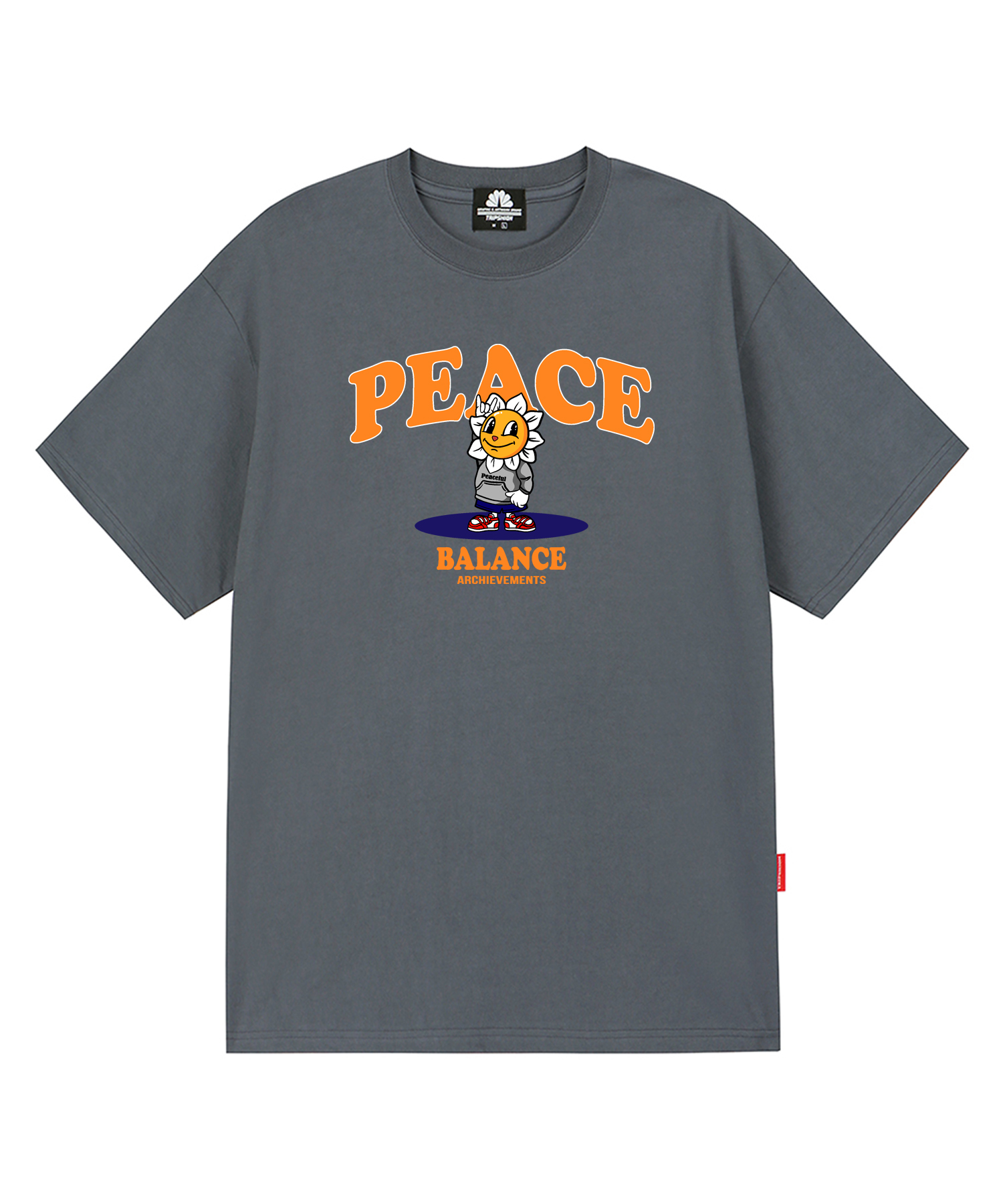 PEACE TIGER GRAPHIC T-SHIRTS - GRAY