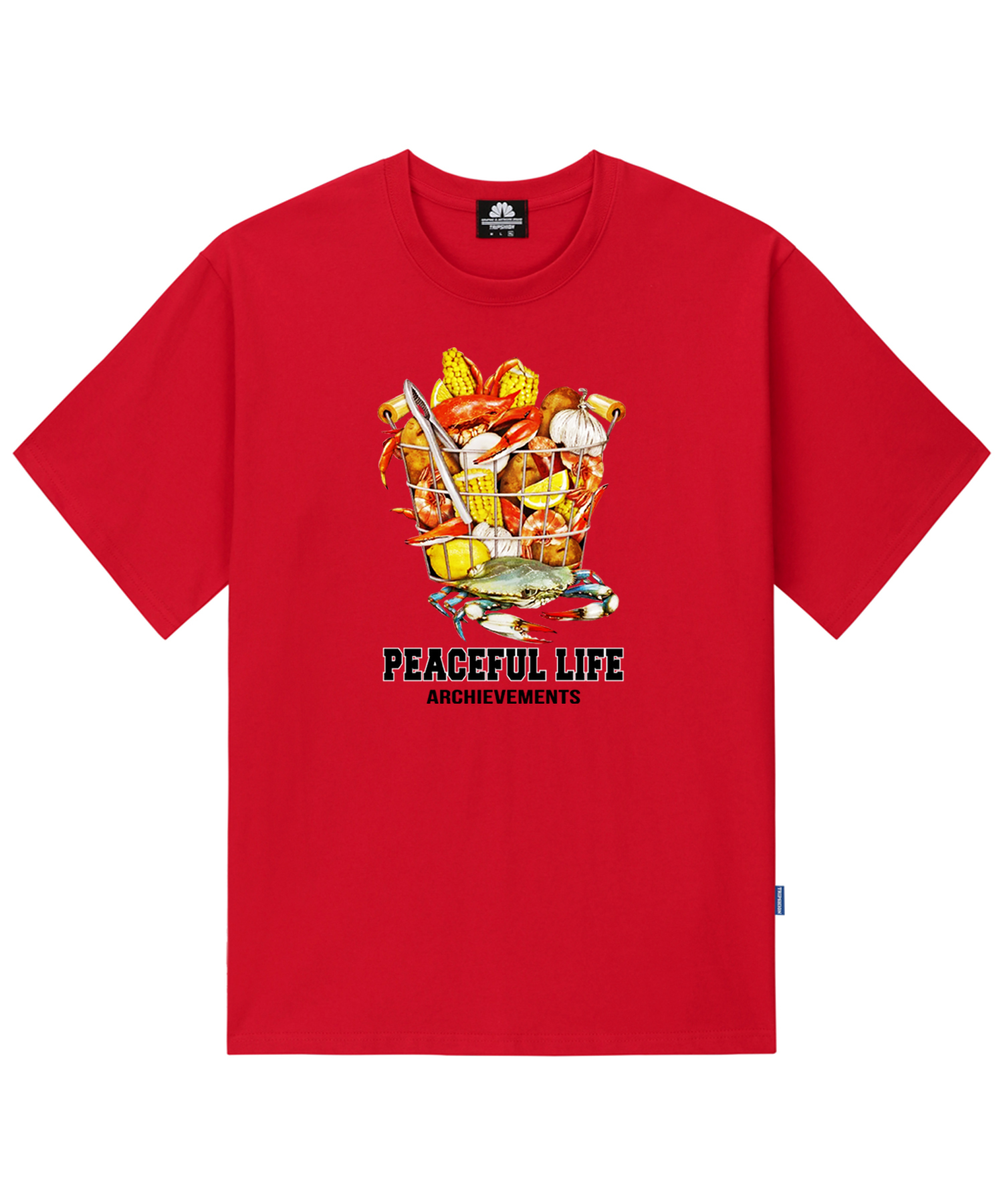 SEAFOOD BASKET GRAPHIC T-SHIRTS - RED