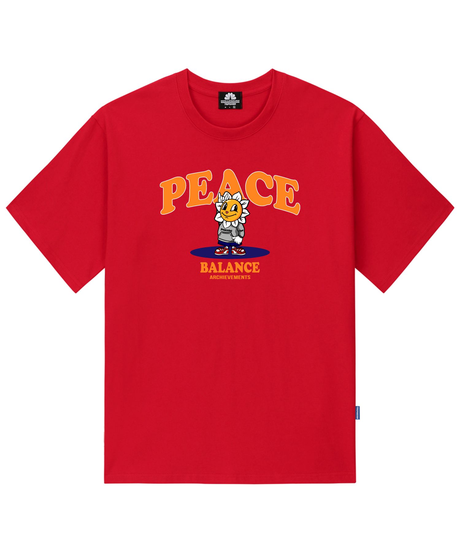 PEACE TIGER GRAPHIC T-SHIRTS - RED