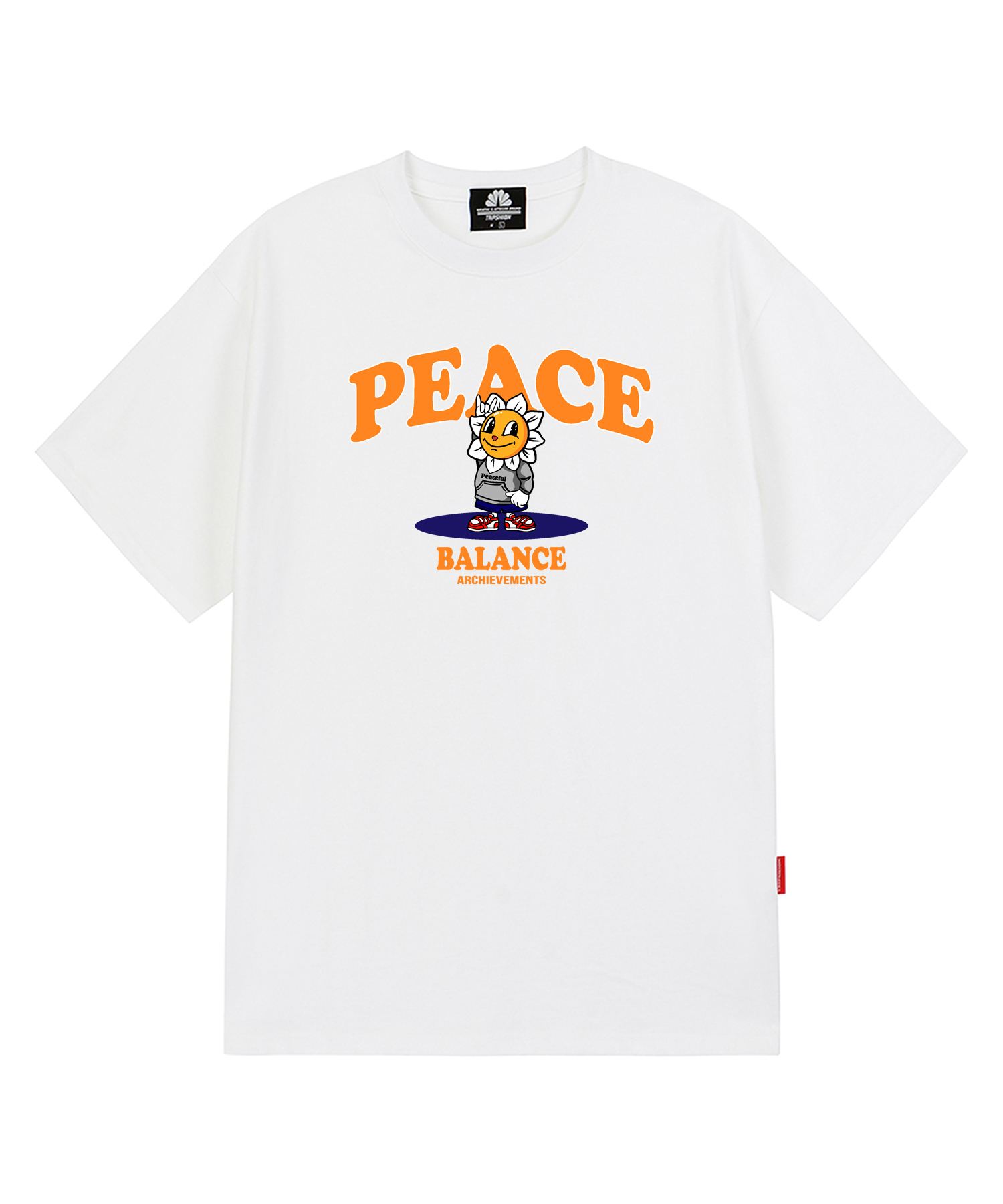 PEACE TIGER GRAPHIC T-SHIRTS - WHITE
