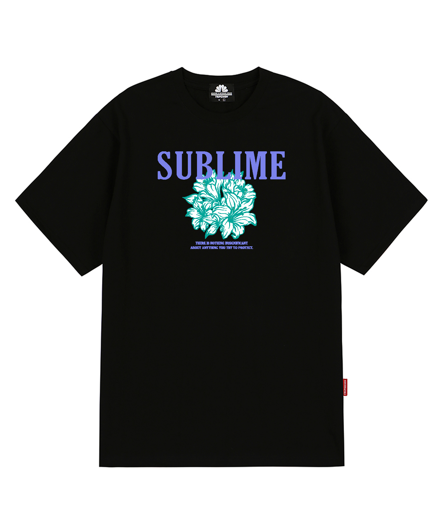 SURLIME FLOWER GRAPHIC T-SHIRTS - BLACK