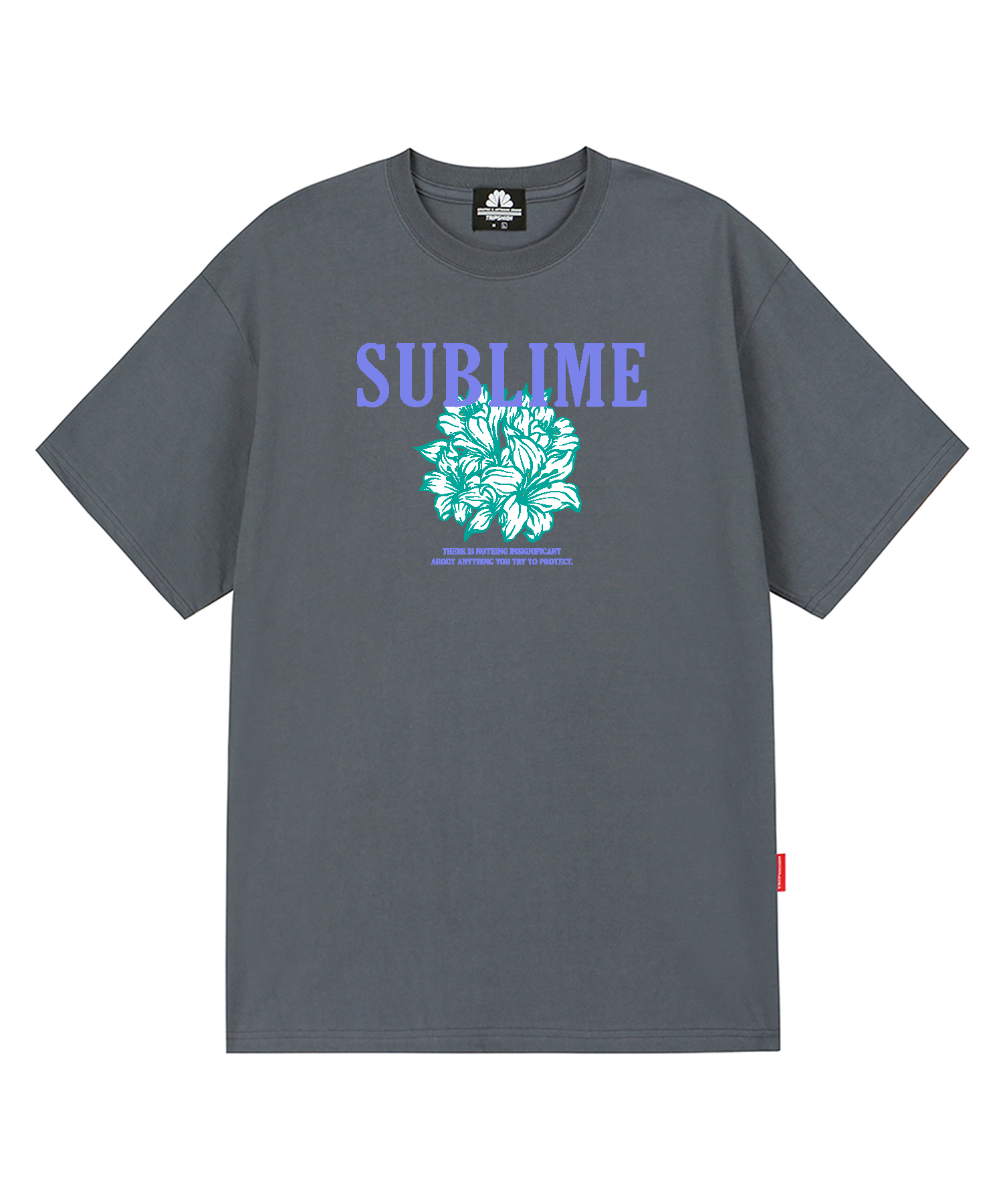 SURLIME FLOWER GRAPHIC T-SHIRTS - GRAY