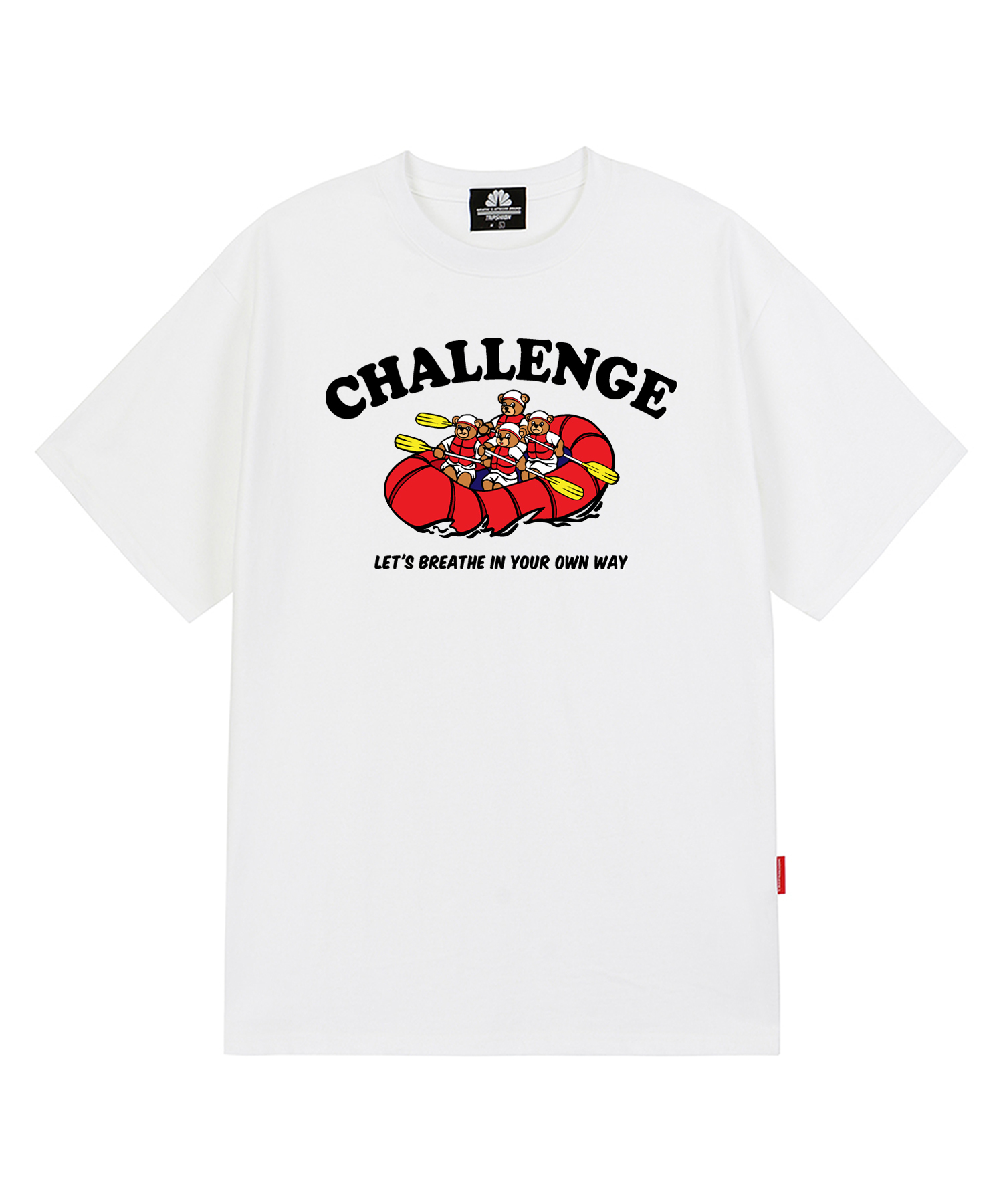CHALLENGE BOAT BEAR GRAPHIC T-SHIRTS - WHITE