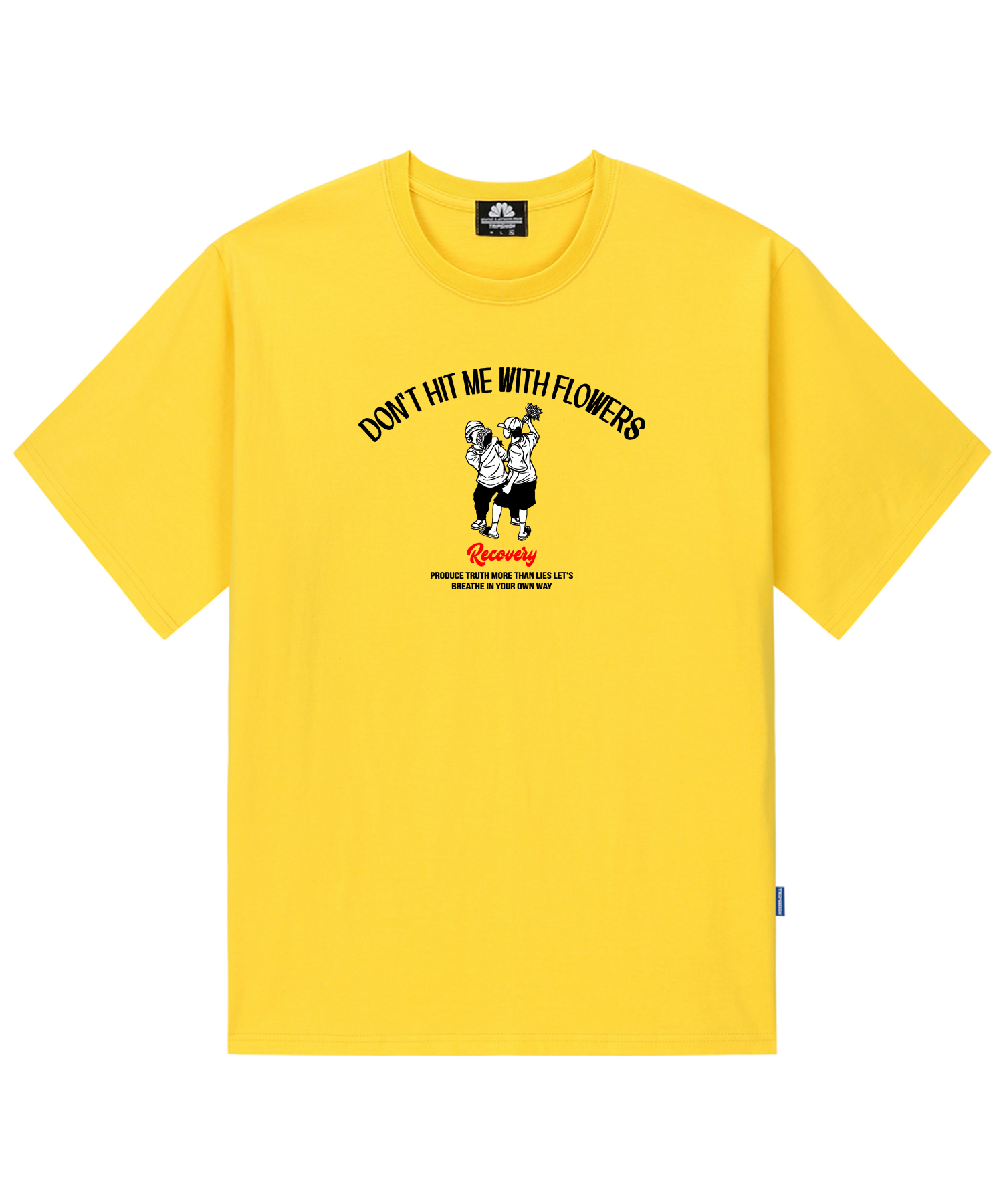 DON’T HIT ME WITH FLOWERS GRAPHIC T-SHIRTS - YELLOW