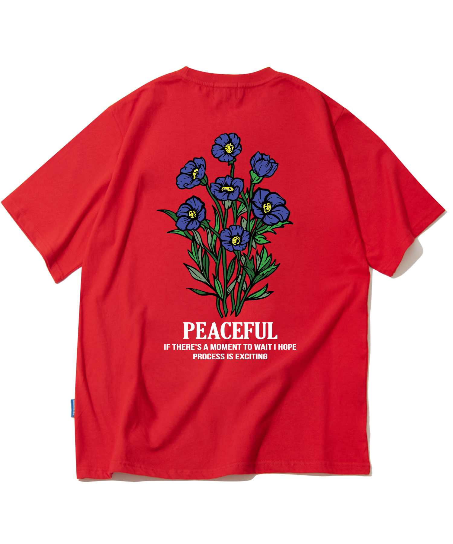 BLUE FLOWER BUNDLE GRAPHIC T-SHIRTS - RED