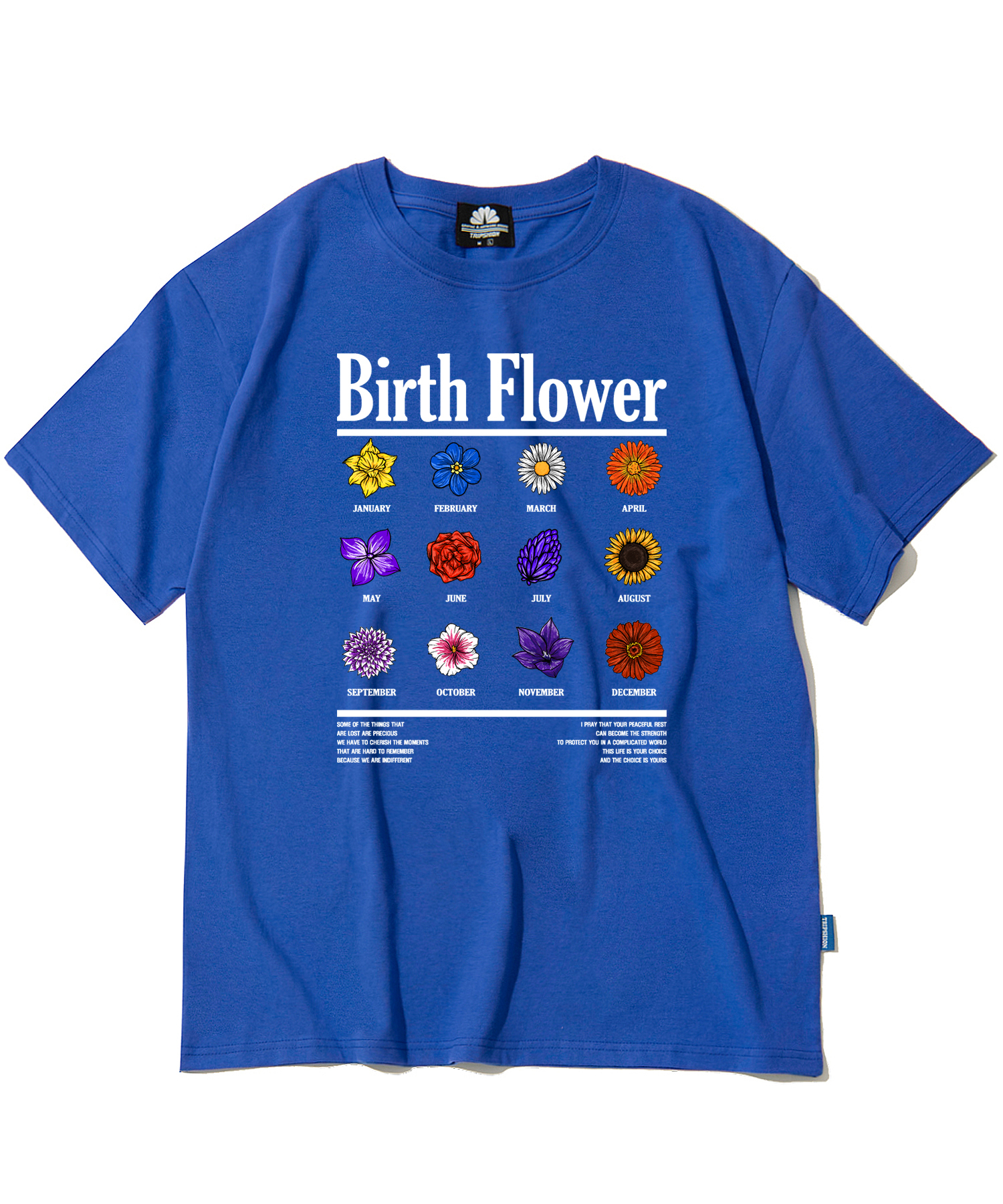 BIRTH FLOWER GRAPHIC T-SHIRTS - BLUE