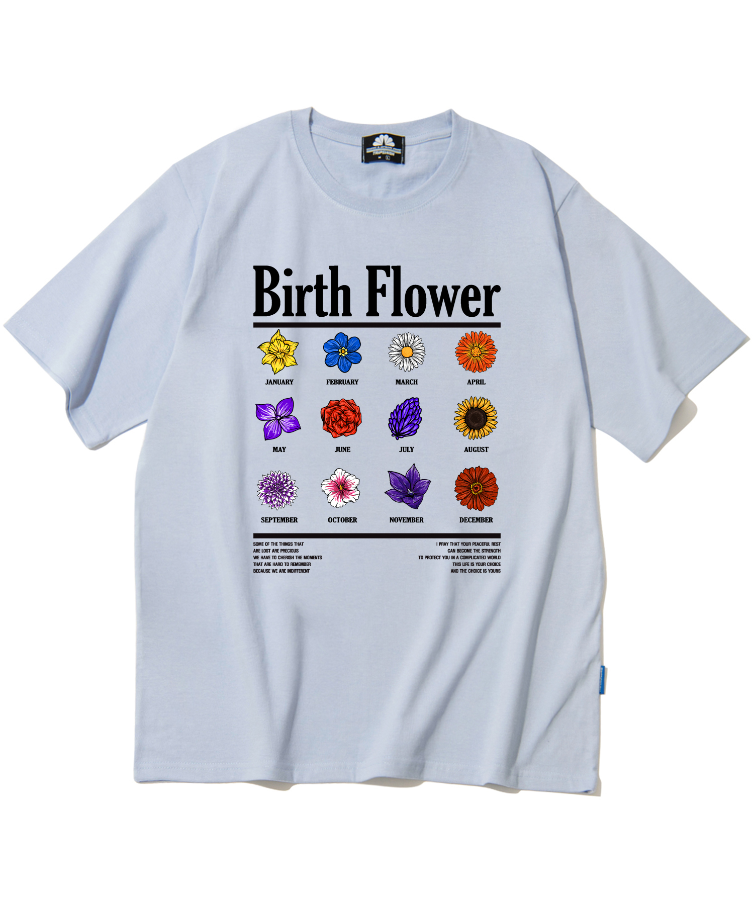 BIRTH FLOWER GRAPHIC T-SHIRTS - PURPLE