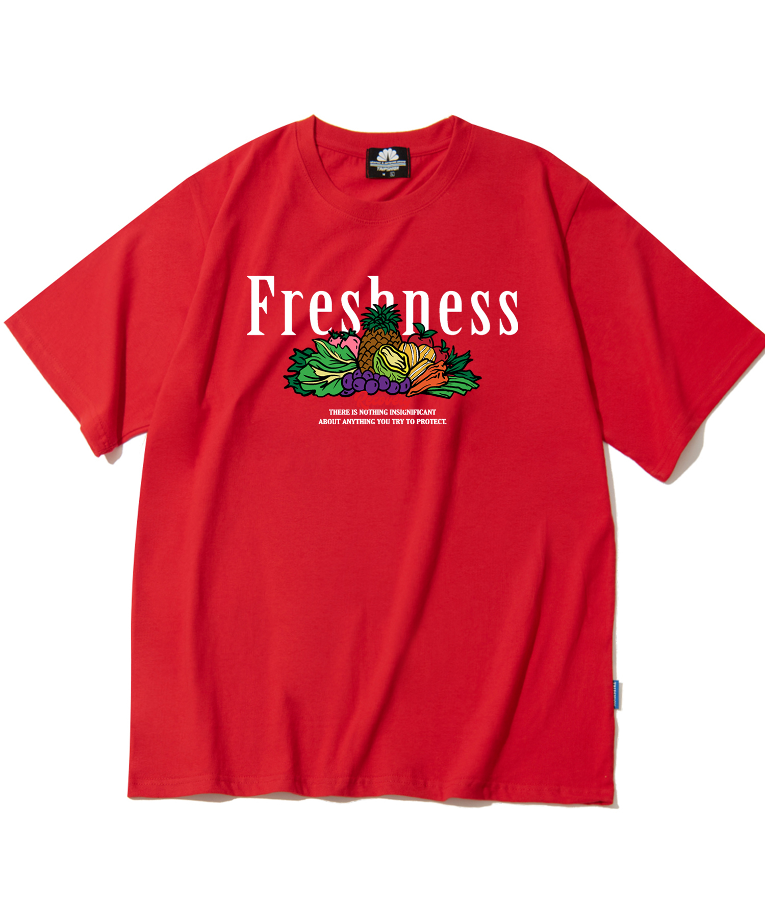 FRESHNESS FRUITS &amp; VEGE GRAPHIC T-SHIRTS - RED