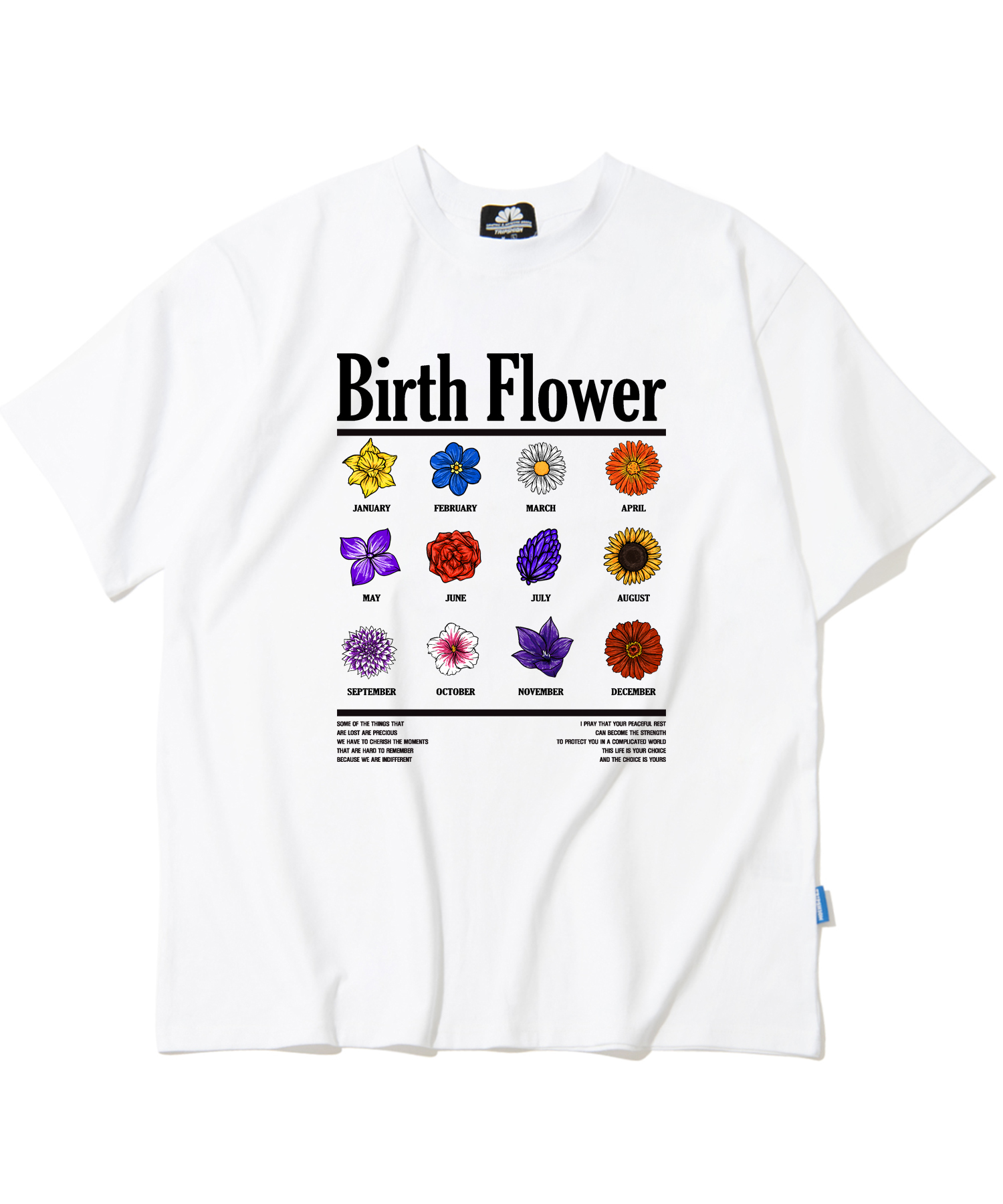 BIRTH FLOWER GRAPHIC T-SHIRTS - WHITE
