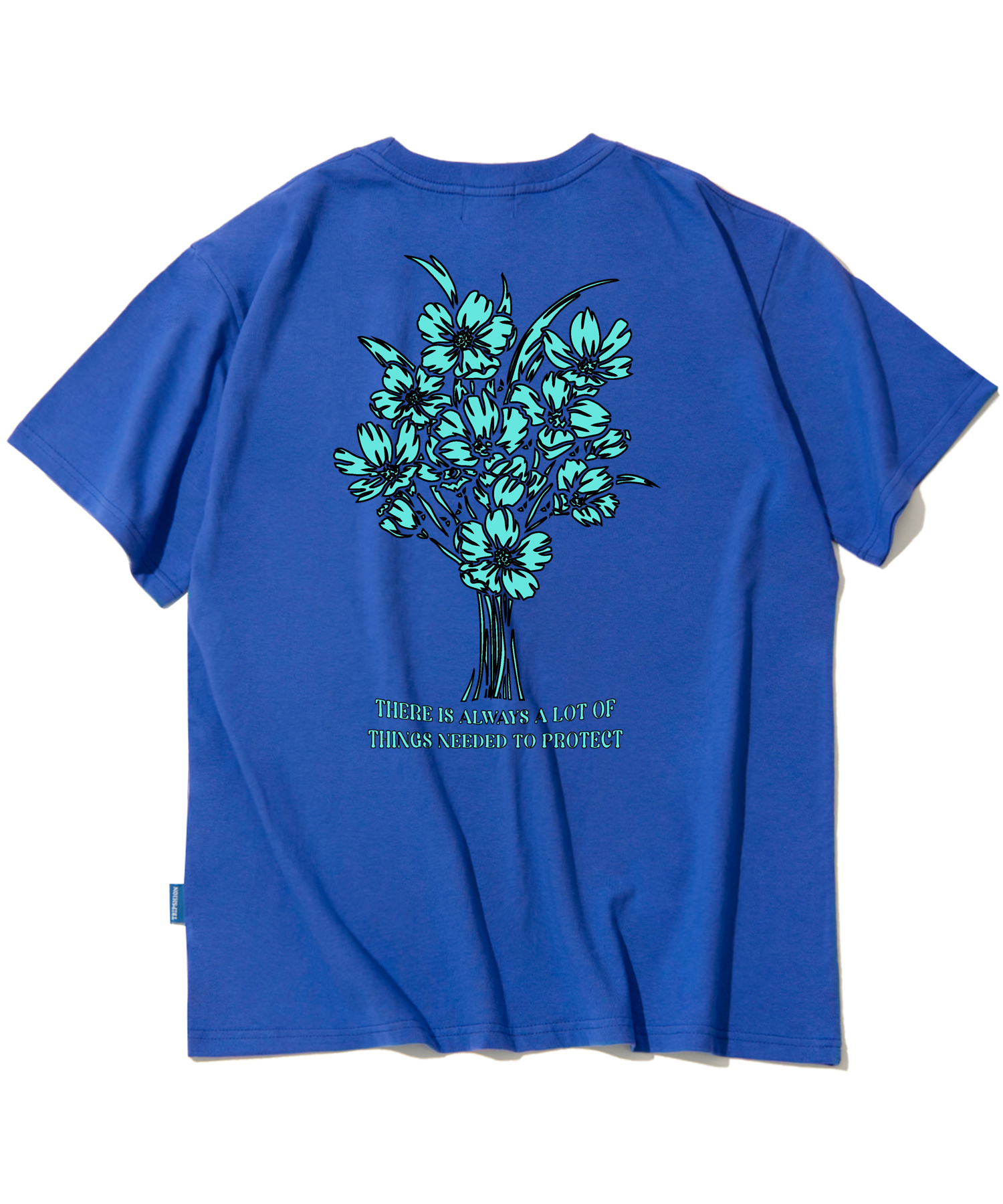 FLOWER BUNDLE GRAPHIC T-SHIRTS - BLUE
