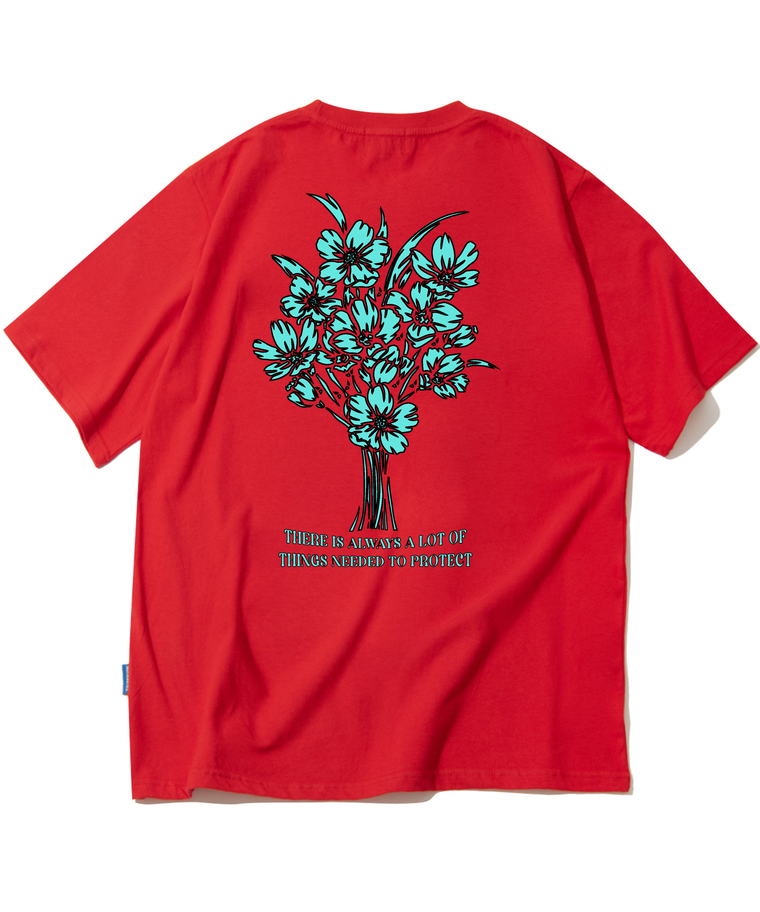 FLOWER BUNDLE GRAPHIC T-SHIRTS - RED