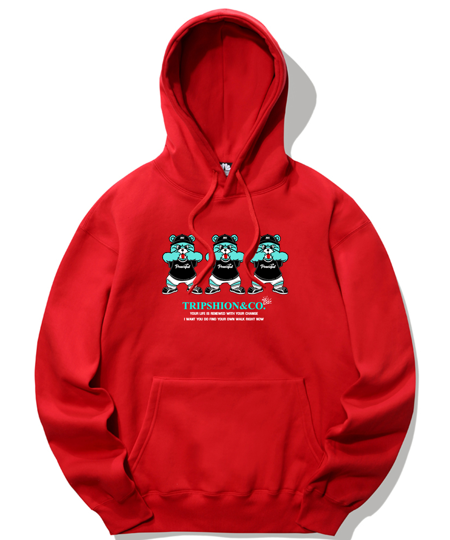 MINT CANDY BEAR LOGO HOODIE - RED