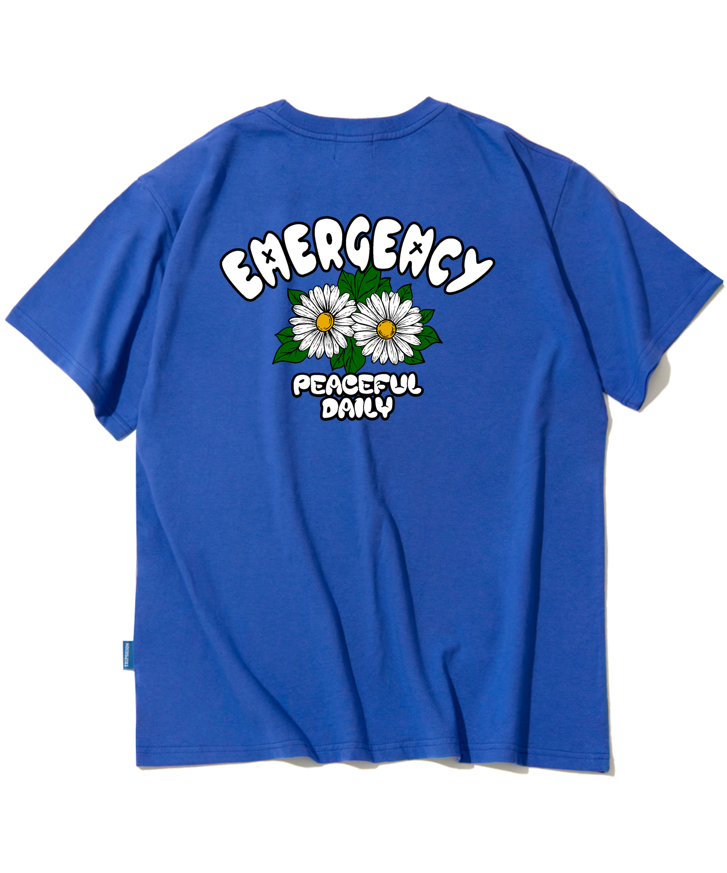 DOUBLE DAISY FLOWER GRAPHIC T-SHIRTS - BLUE