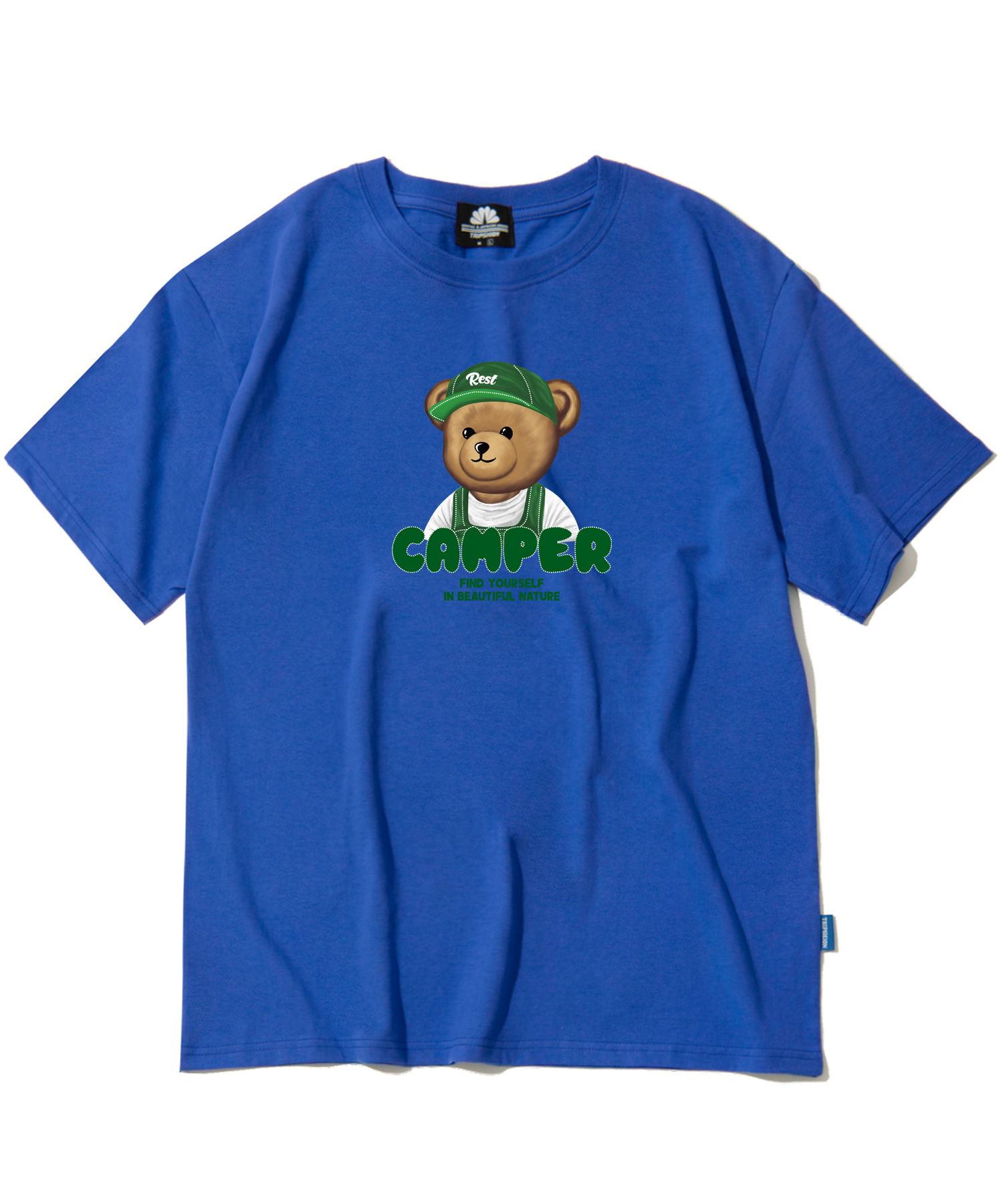 CAMPER BEAR GRAPHIC T-SHIRTS - BLUE