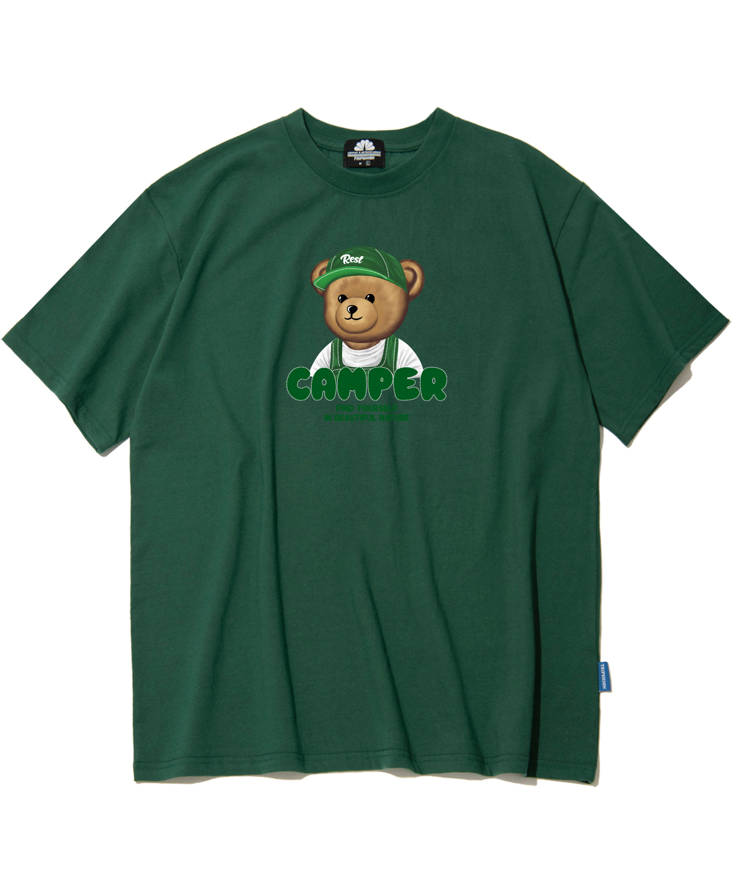 CAMPER BEAR GRAPHIC T-SHIRTS - GREEN