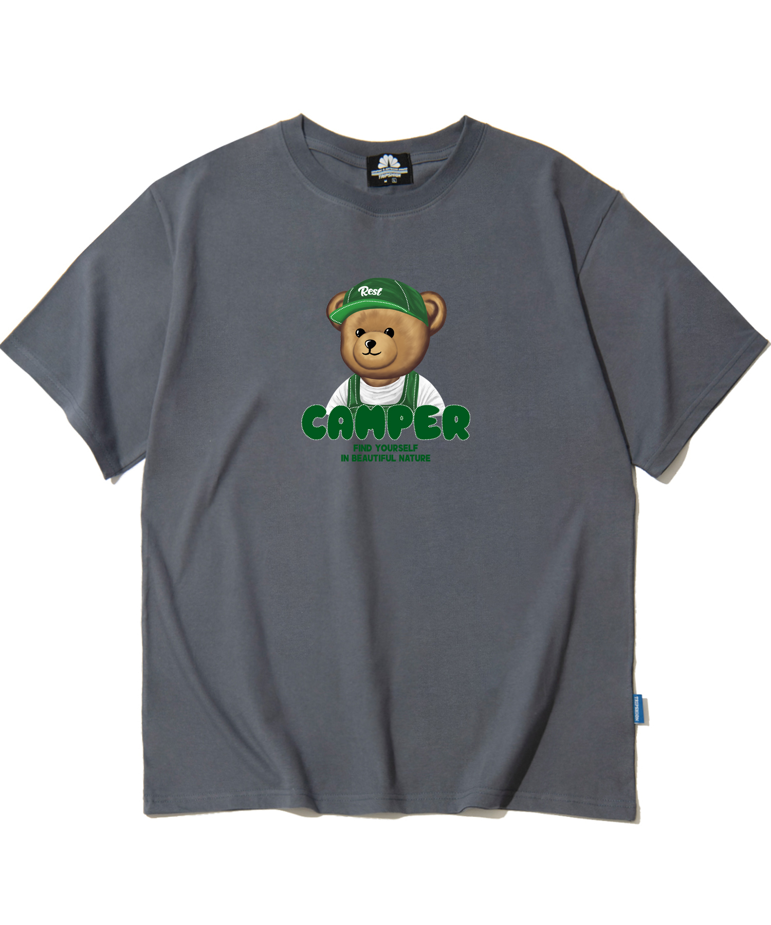 CAMPER BEAR GRAPHIC T-SHIRTS - GRAY