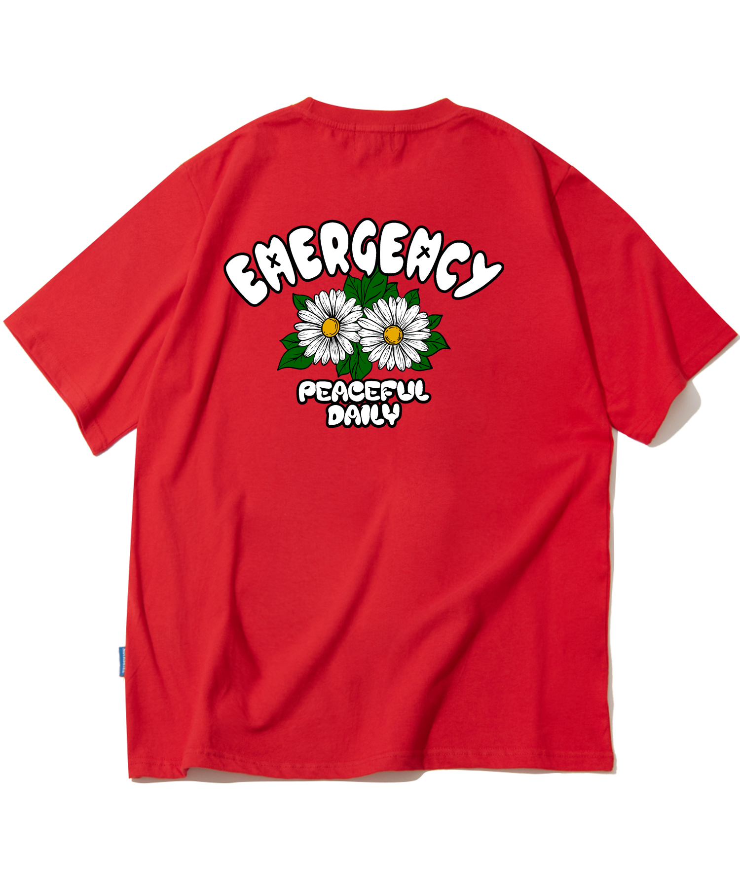 DOUBLE DAISY FLOWER GRAPHIC T-SHIRTS - RED
