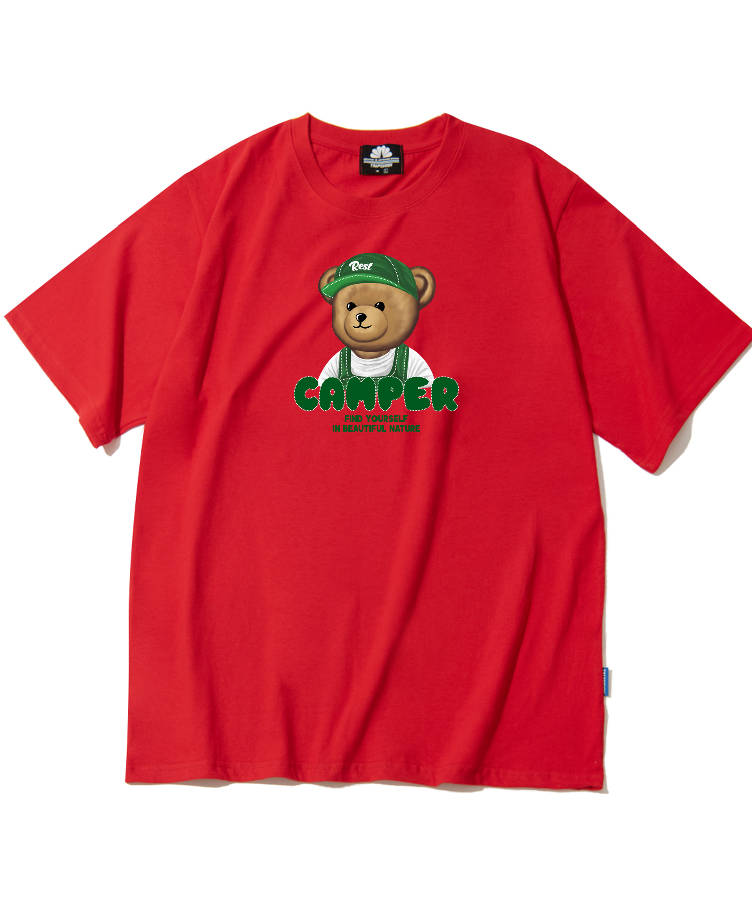 CAMPER BEAR GRAPHIC T-SHIRTS - RED