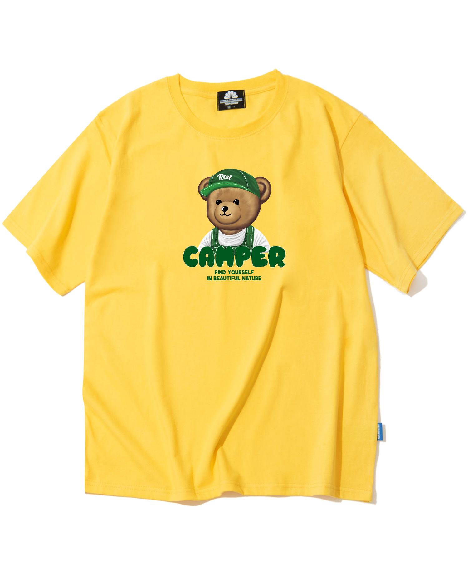 CAMPER BEAR GRAPHIC T-SHIRTS - YELLOW