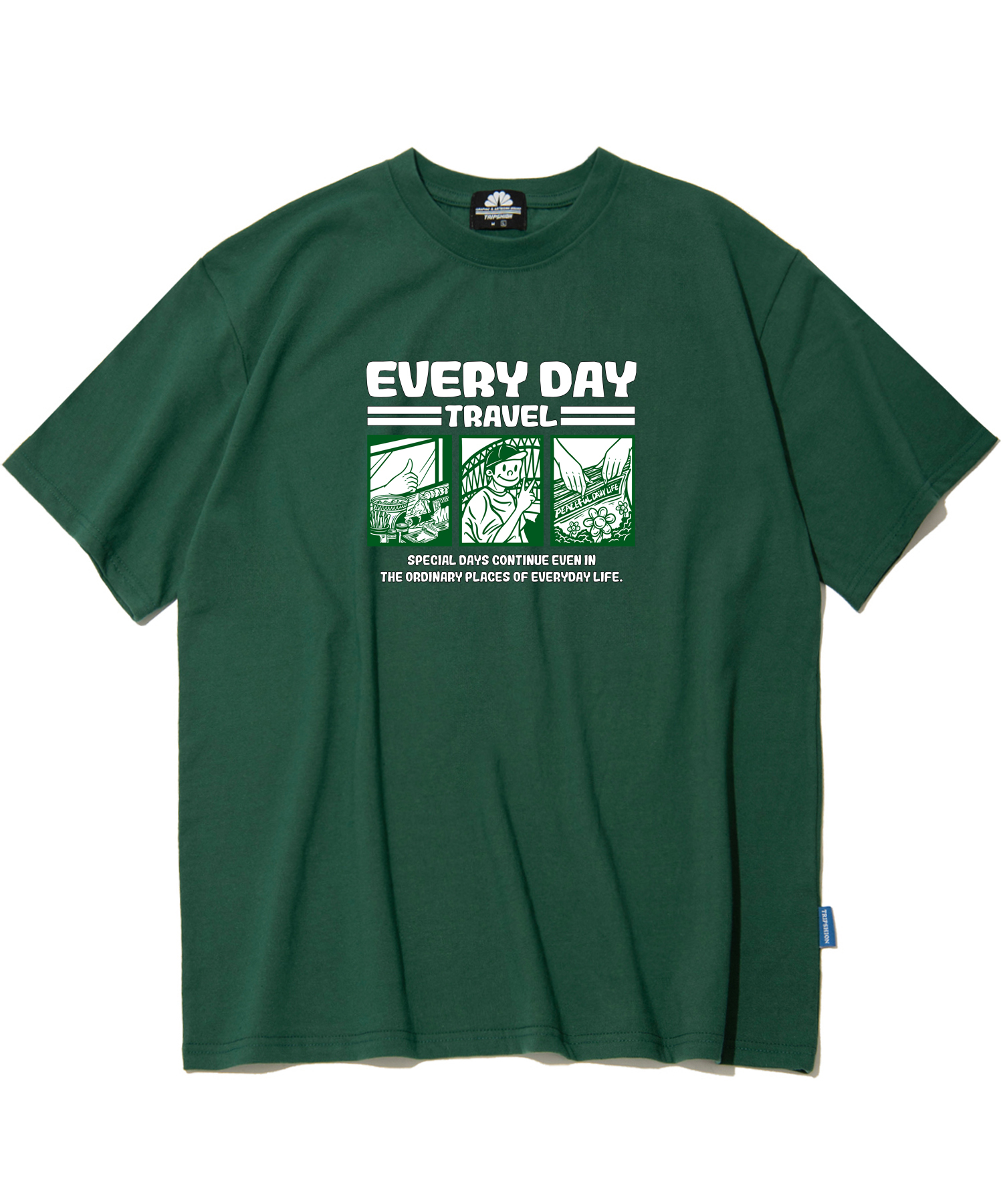 EVERYDAY CARTTON GRAPHIC T-SHIRTS - GREEN