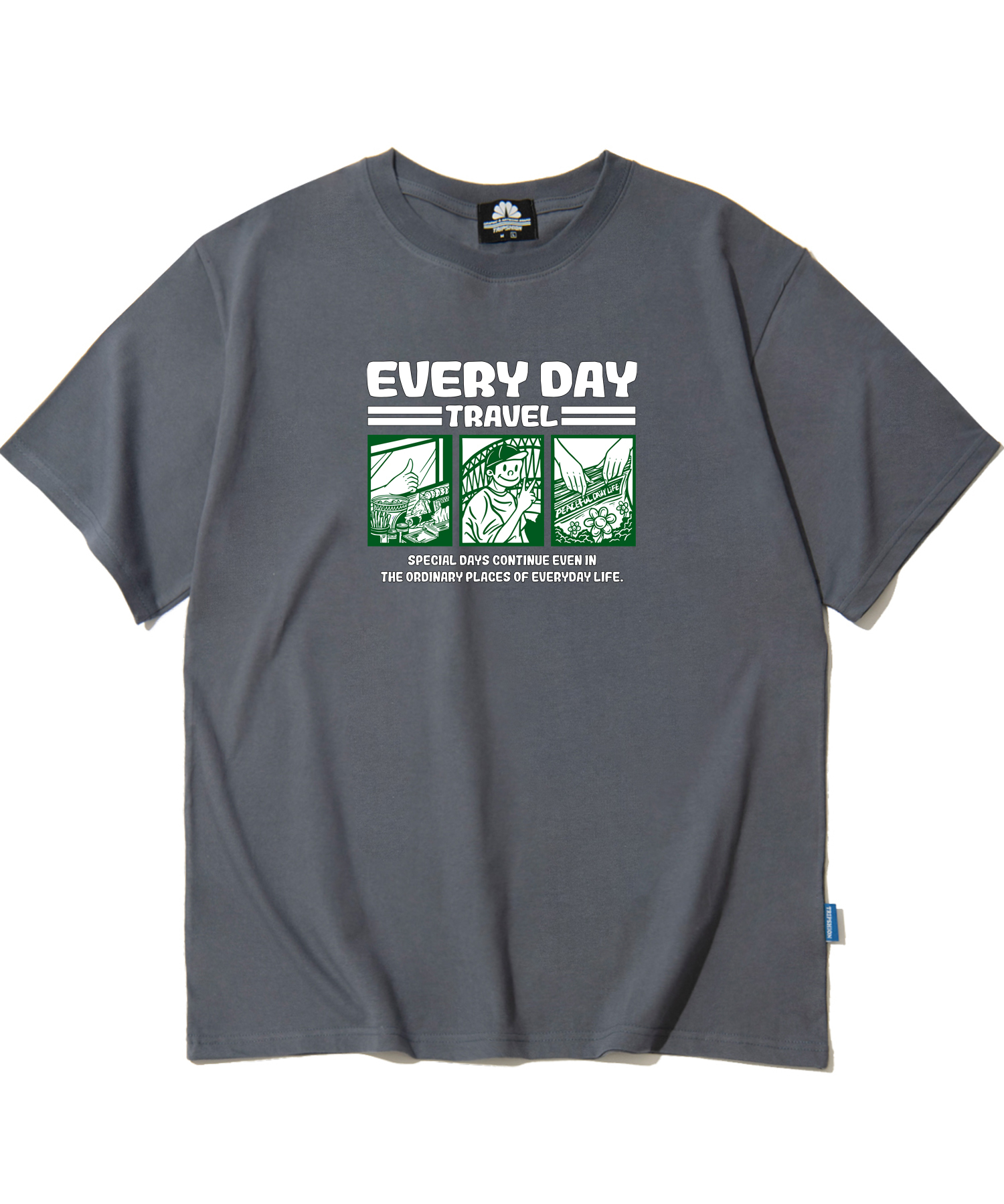 EVERYDAY CARTTON GRAPHIC T-SHIRTS - GRAY
