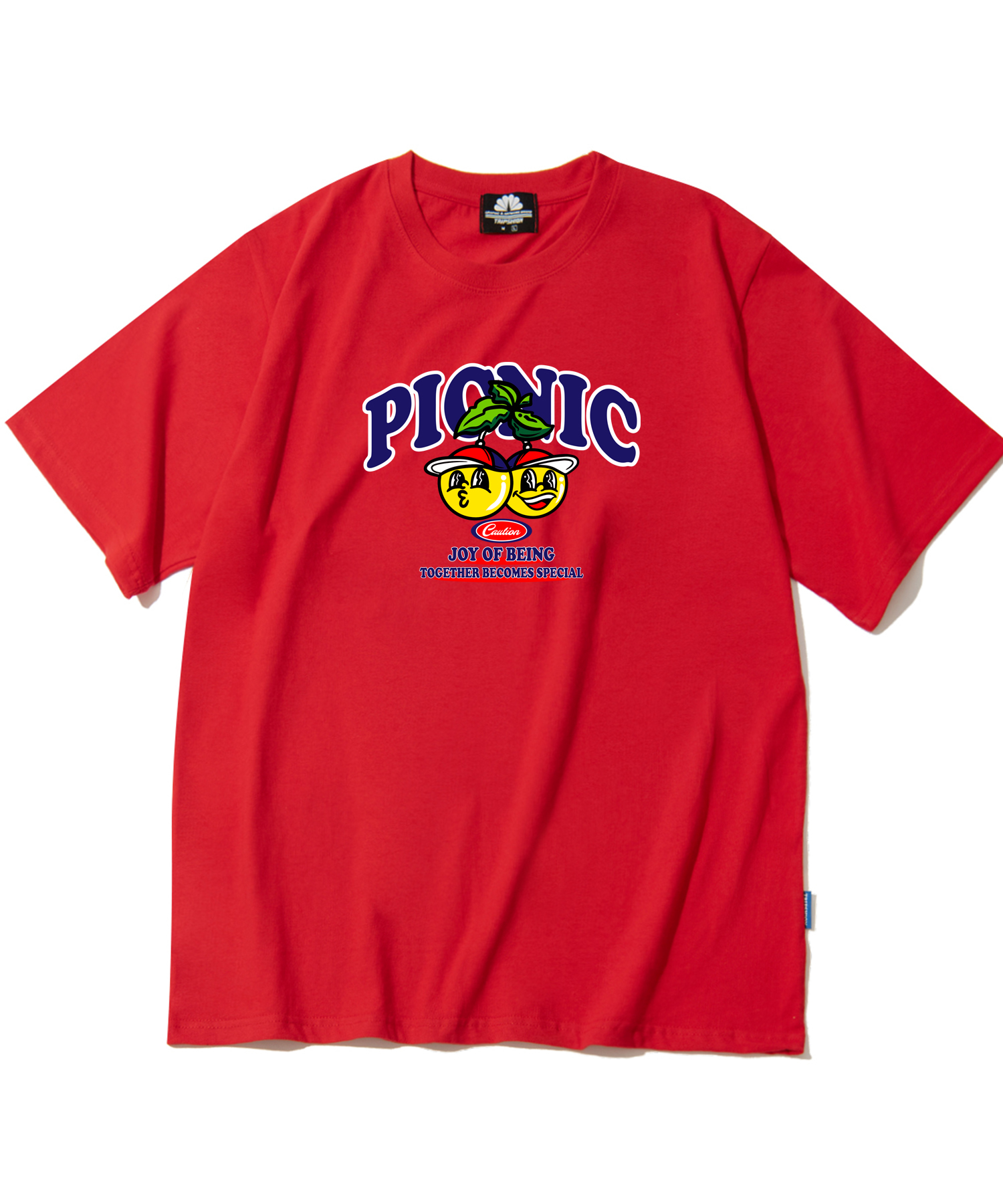 YELLOW BALL PICNIC GRAPHIC T-SHIRTS - RED