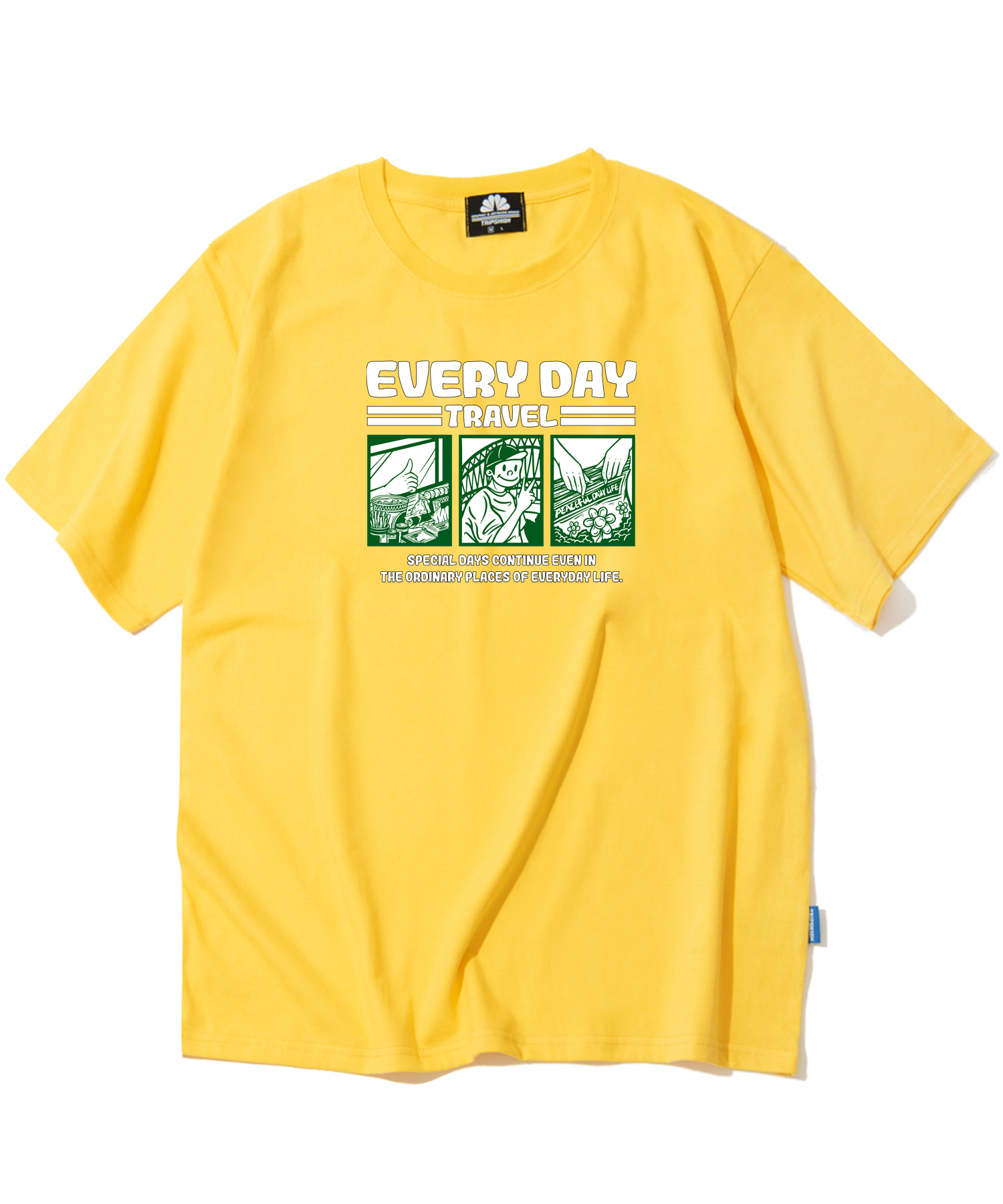 EVERYDAY CARTTON GRAPHIC T-SHIRTS - YELLOW