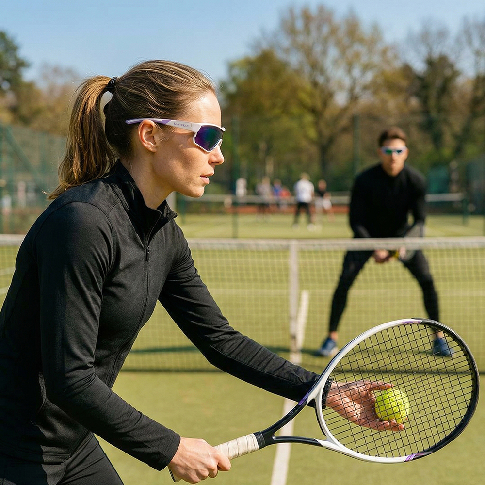 칸투칸 프리미엄 편광 와이드 미러 렌즈 고글 미러 화이트 자외선 차단 99%