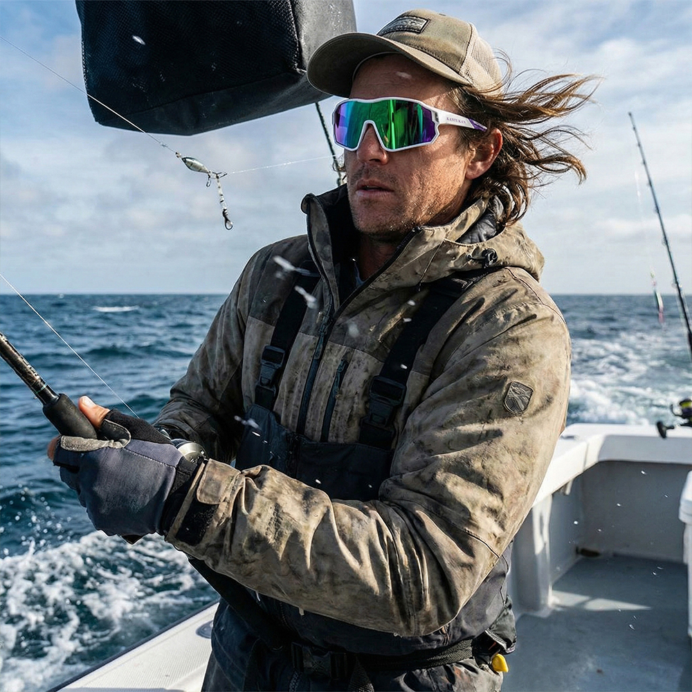 칸투칸 프리미엄 편광 와이드 미러 렌즈 고글 미러 화이트 자외선 차단 99%