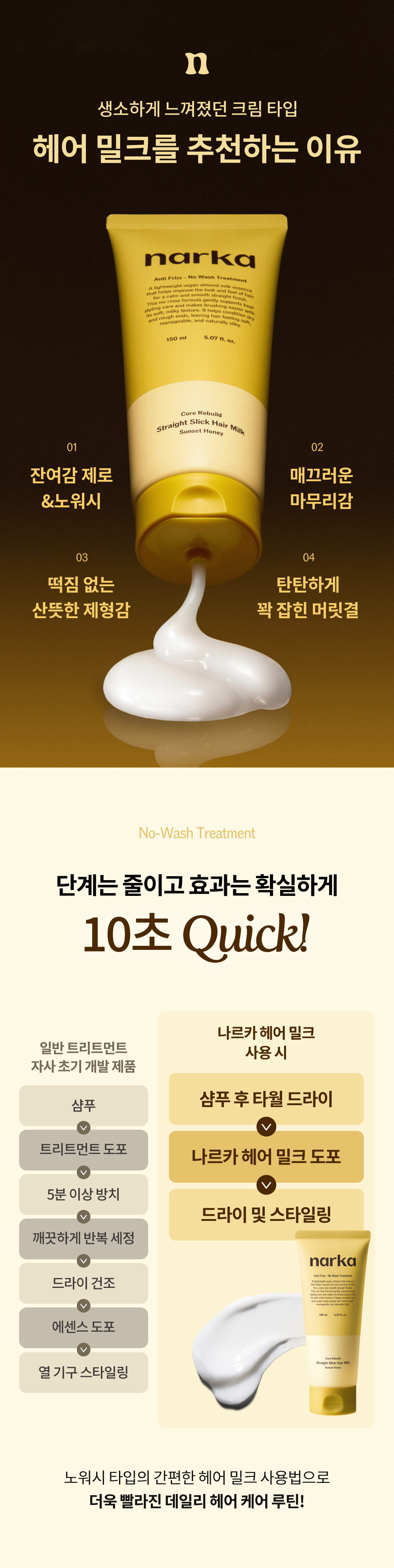 lait cheveux narka coréen