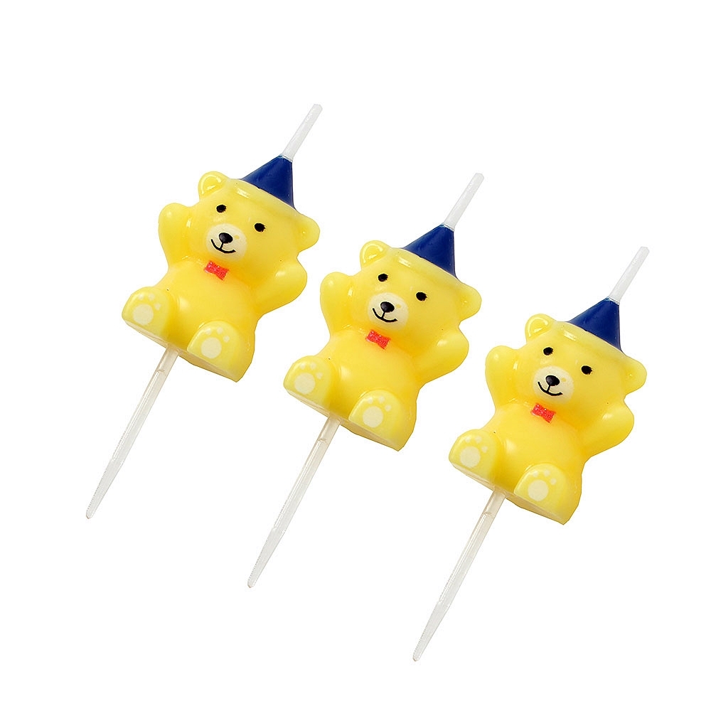 Oce 만세곰 생일초 3개 x 2세트 노랑 축하초 케이크장식초 케이크캔들