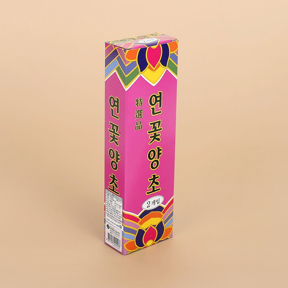 Oce 연꽃양초 2개입 백색 미니가방 플라워캔들 연꽃초
