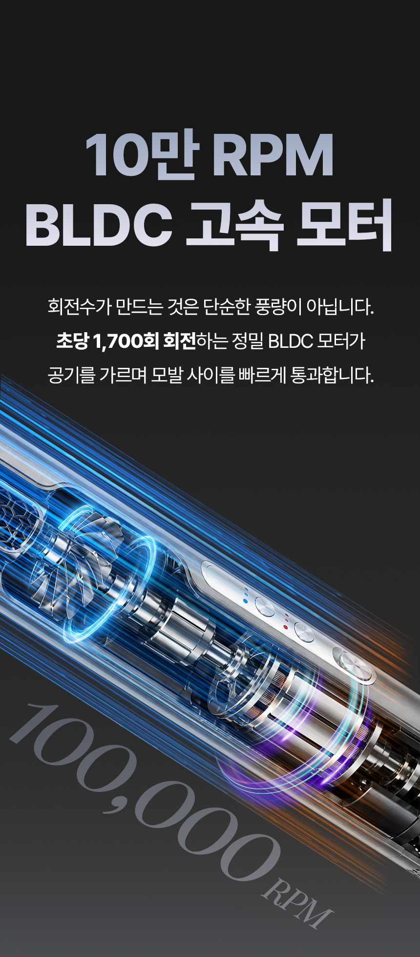 오아 씬플로우 드라이기 고속 BLDC 헤어 드라이어 음이온 초경량 휴대용 여행용 항공모터 상세 이미지 13