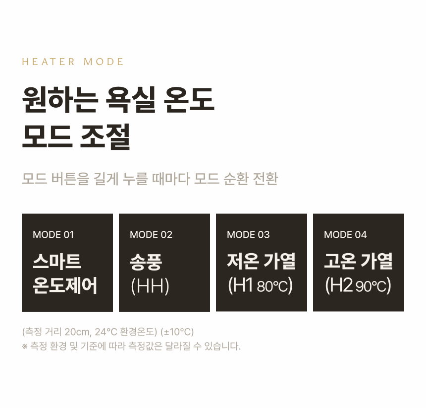 오아 미니멀 욕실 온풍기 화장실 PTC 벽걸이 소형 IPX4 무타공 상세 이미지 4